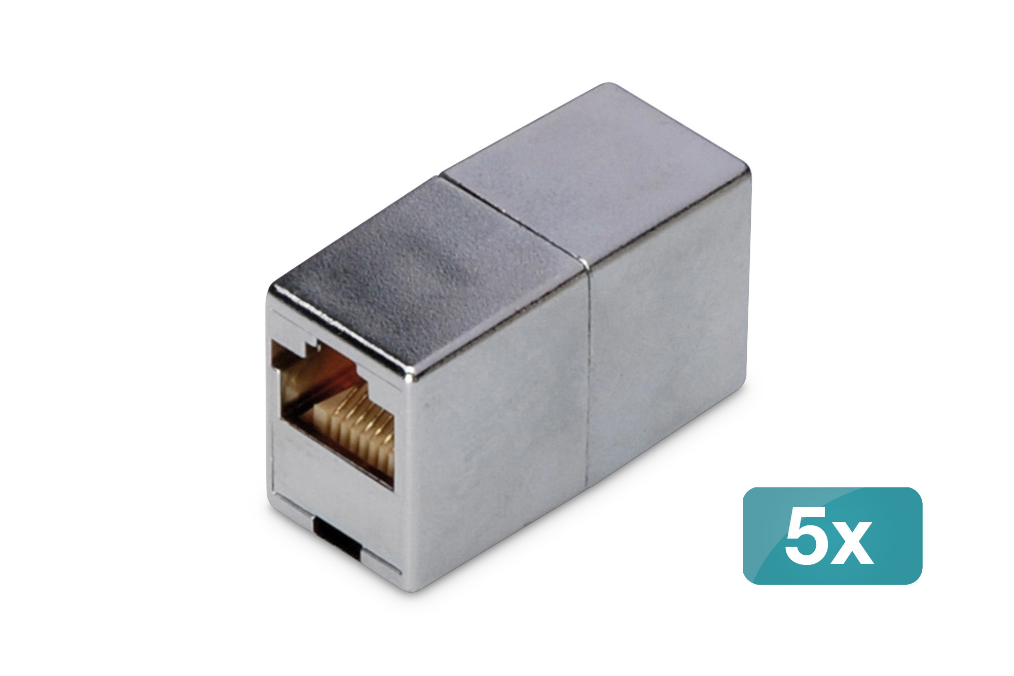 RJ45, Ethernet, Koppler, Metall, 5x