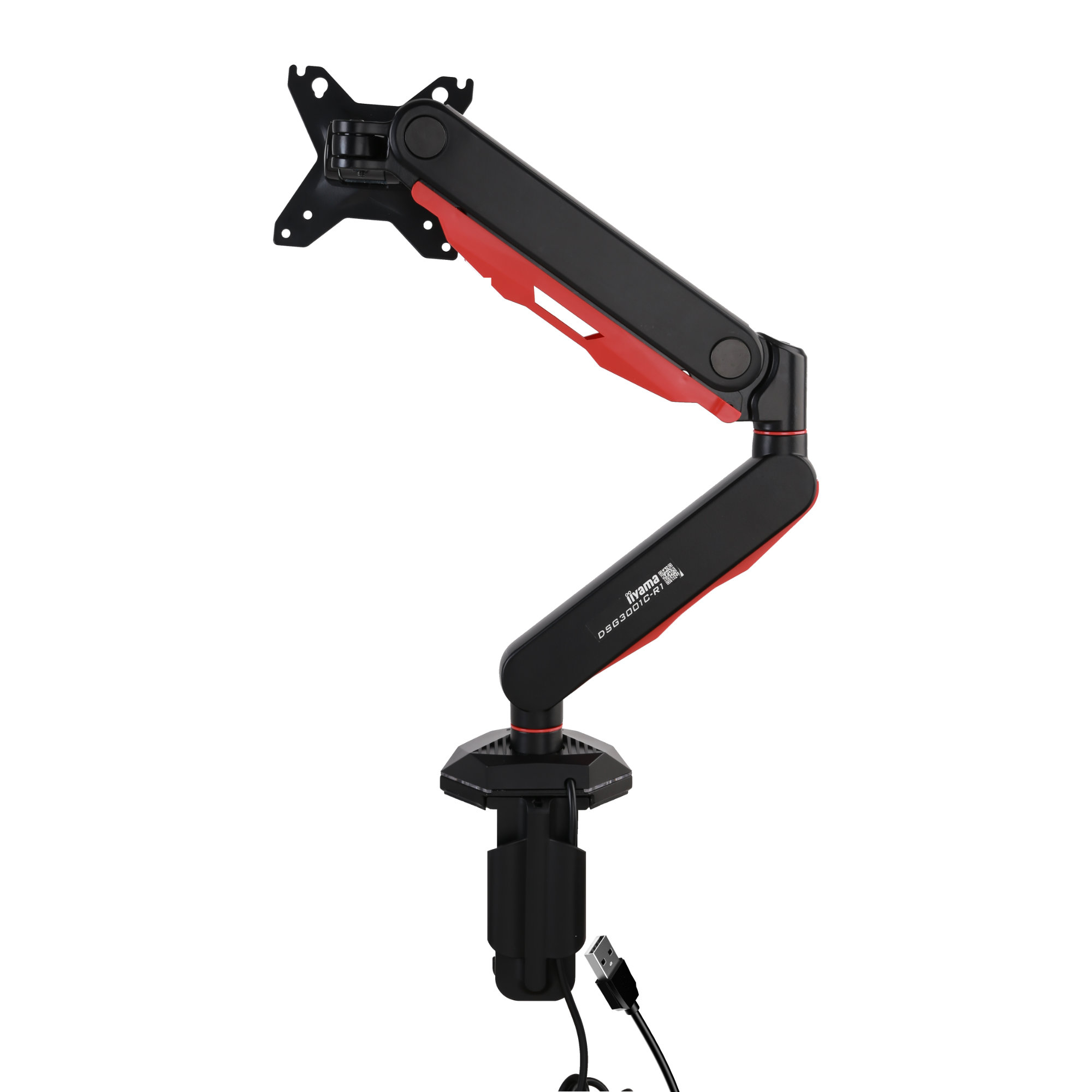 Tischhalterung, Kameraarm, Armstütze, USB-Stromanschluss, Schwarz-Rot
