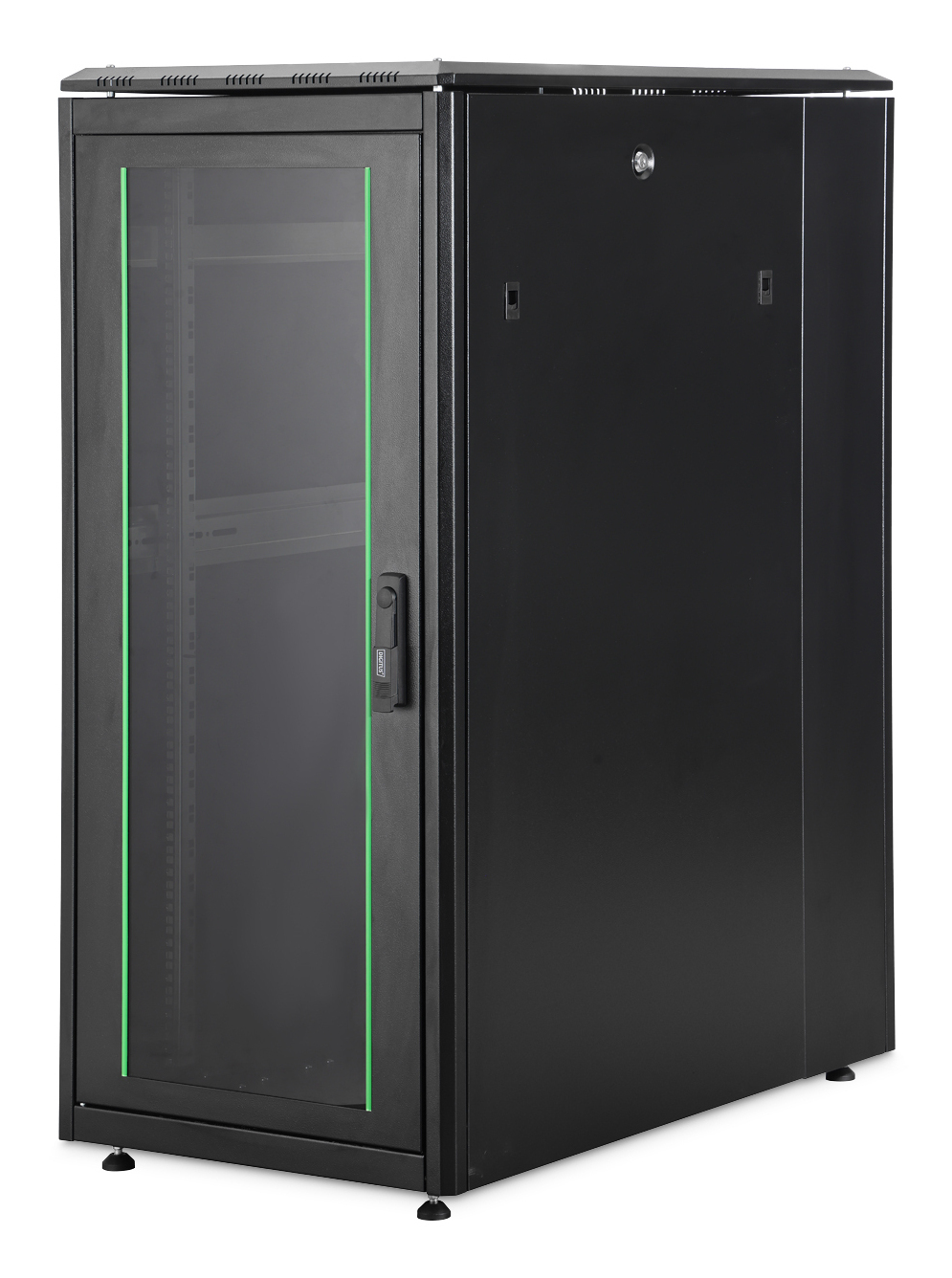 Serverrack, Schrank, Glasdür, Netzwerk-Schrank, schwarzmetall