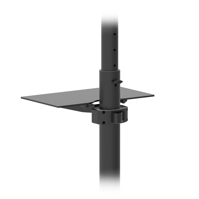 Ablageplatte, Stativstange, höhenverstellbar, Metall, schwarz