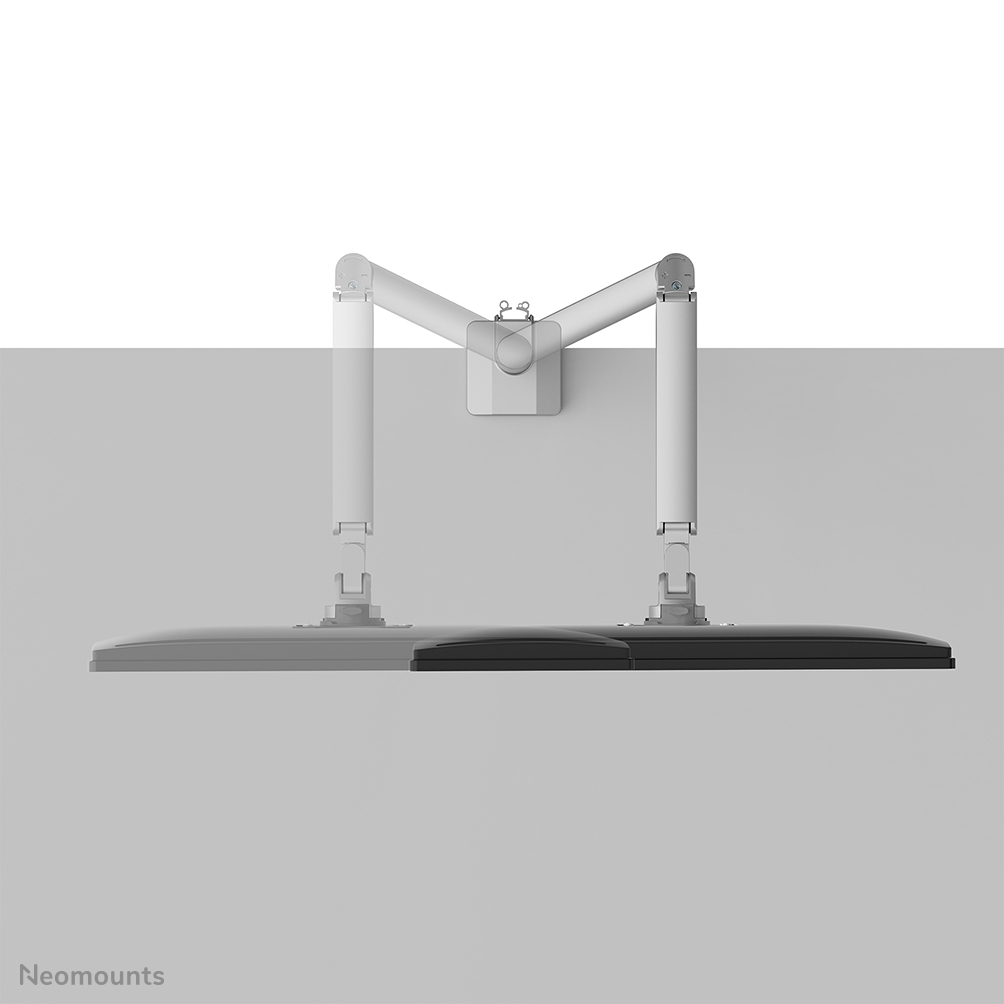 Monitorklemme, Dual-Monitor-Halter, verstellbare Arme, Metallgrau, wandmontiert