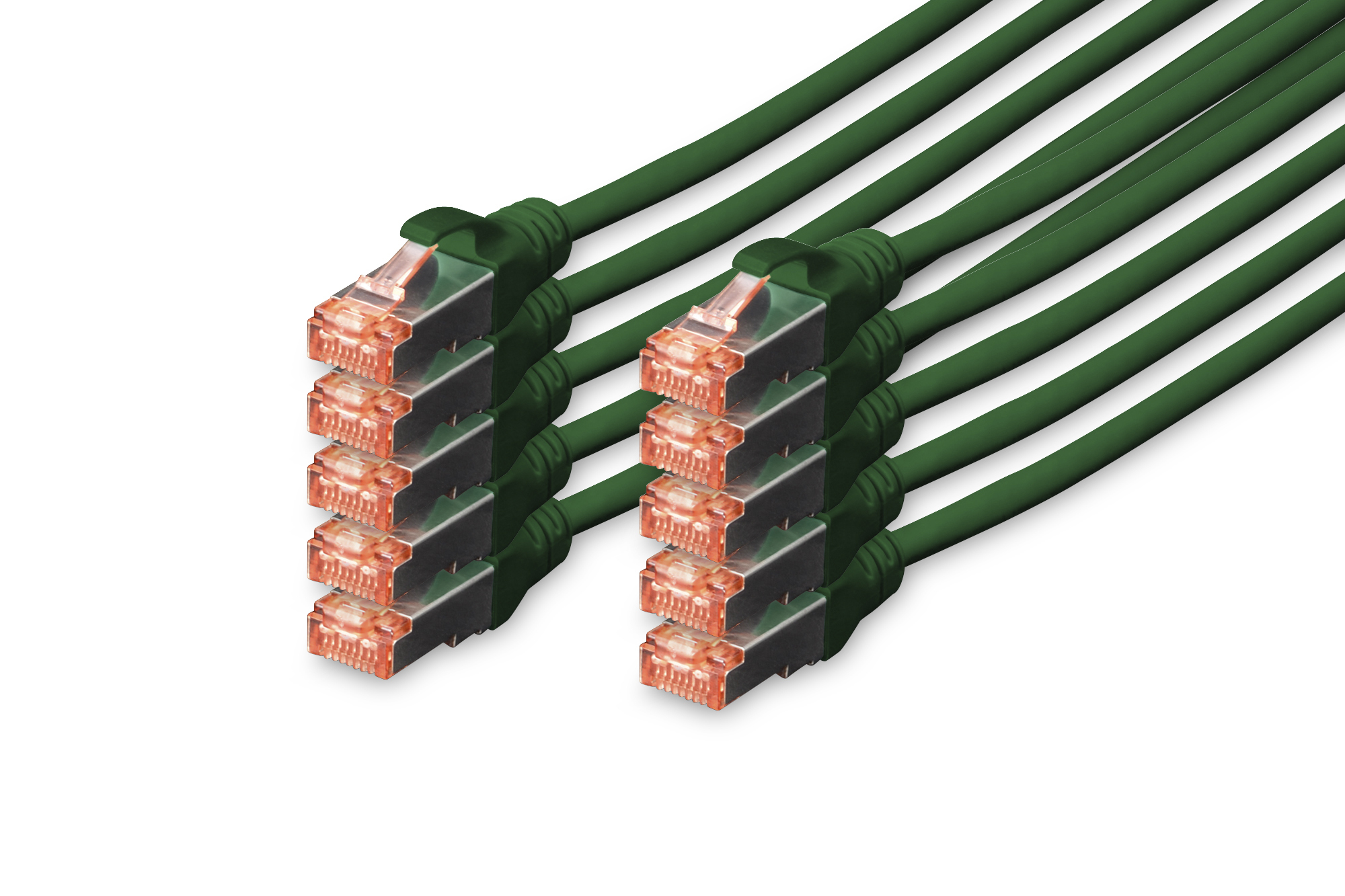 DIGITUS DK-1644-0025-G-10 CAT 6 S/FTP Patchkabel, 10 Stück DIGITUS DK-1644-0025-G-10 CAT 6 S/FTP Patchkabel, 10 Stück