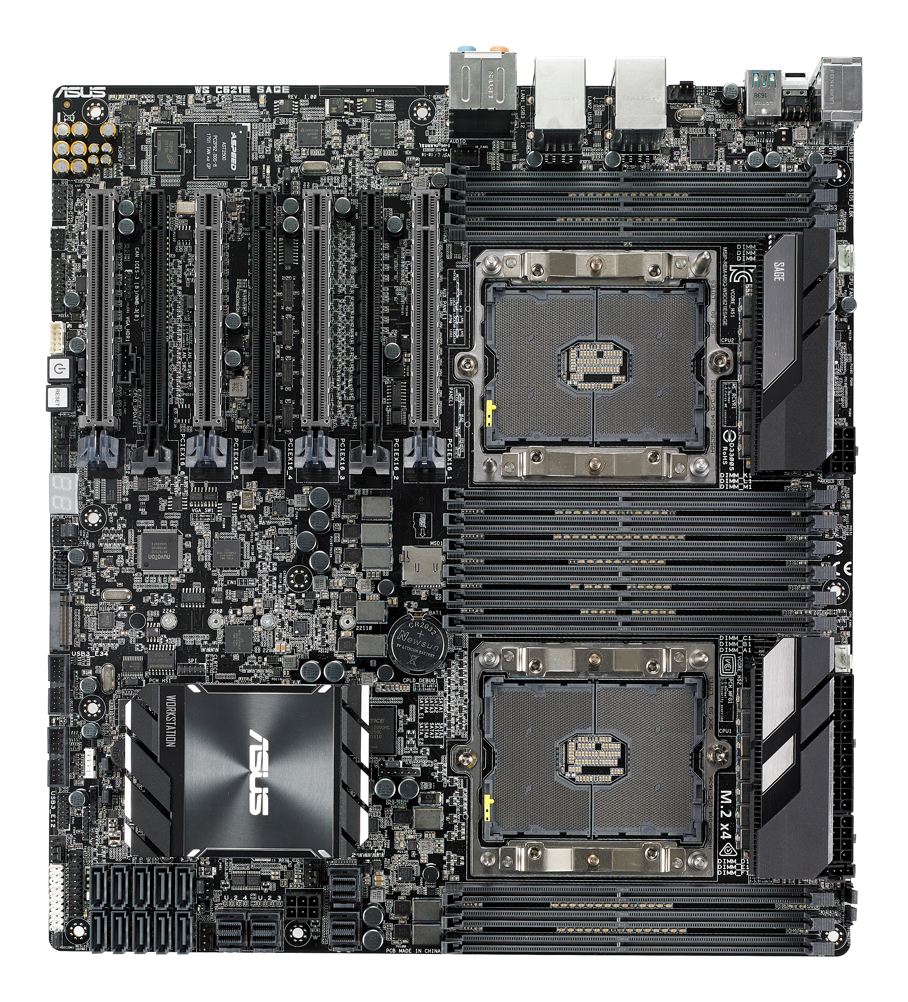MB ASUS Workstation LGA3647 WS C621E SAGE C621 Chipsatz | 2 x Intel Xeon Scalable