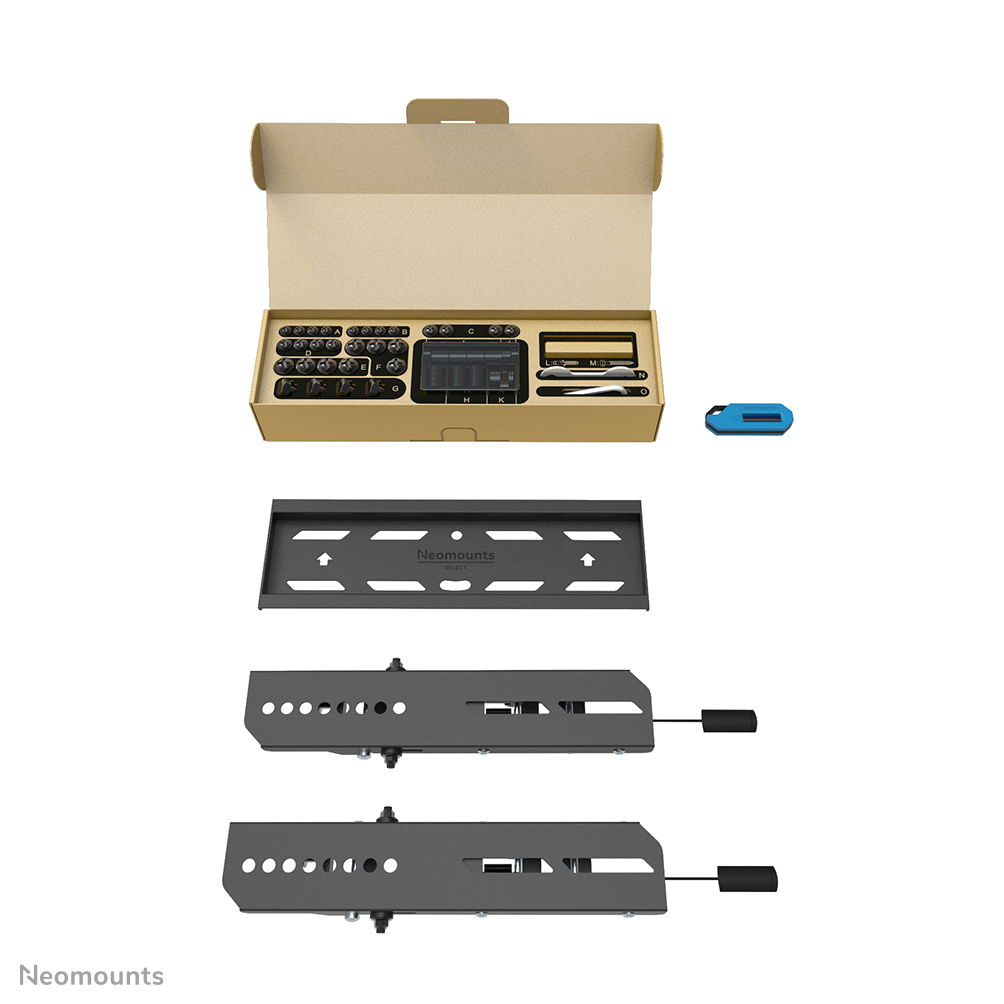 Neomounts Select TV-Wandhalterung - 61 cm (24 Zoll) - 139,7 cm (55 Zoll) - 75 x 75 mm - 200 x 200 mm - 0 - 12 Grad  - Schwarz