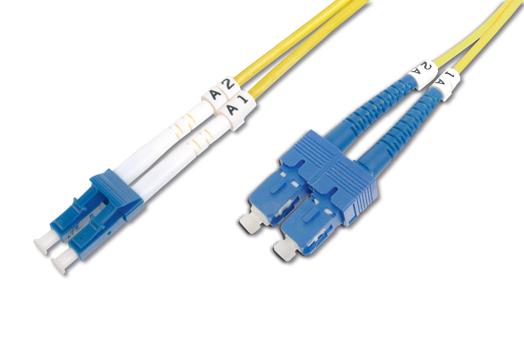 Faseroptik, Kabel, Patchkabel, LC-LC Steckverbinder, gelb/blaues Kabelset
