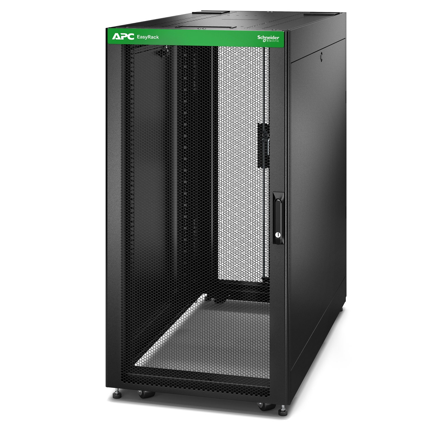 APC ER6402 - Easy Rack 600mm/24U/1000mm , mit Roof, Side panel,castors,feet and 4 Brackets, No Bottom, black