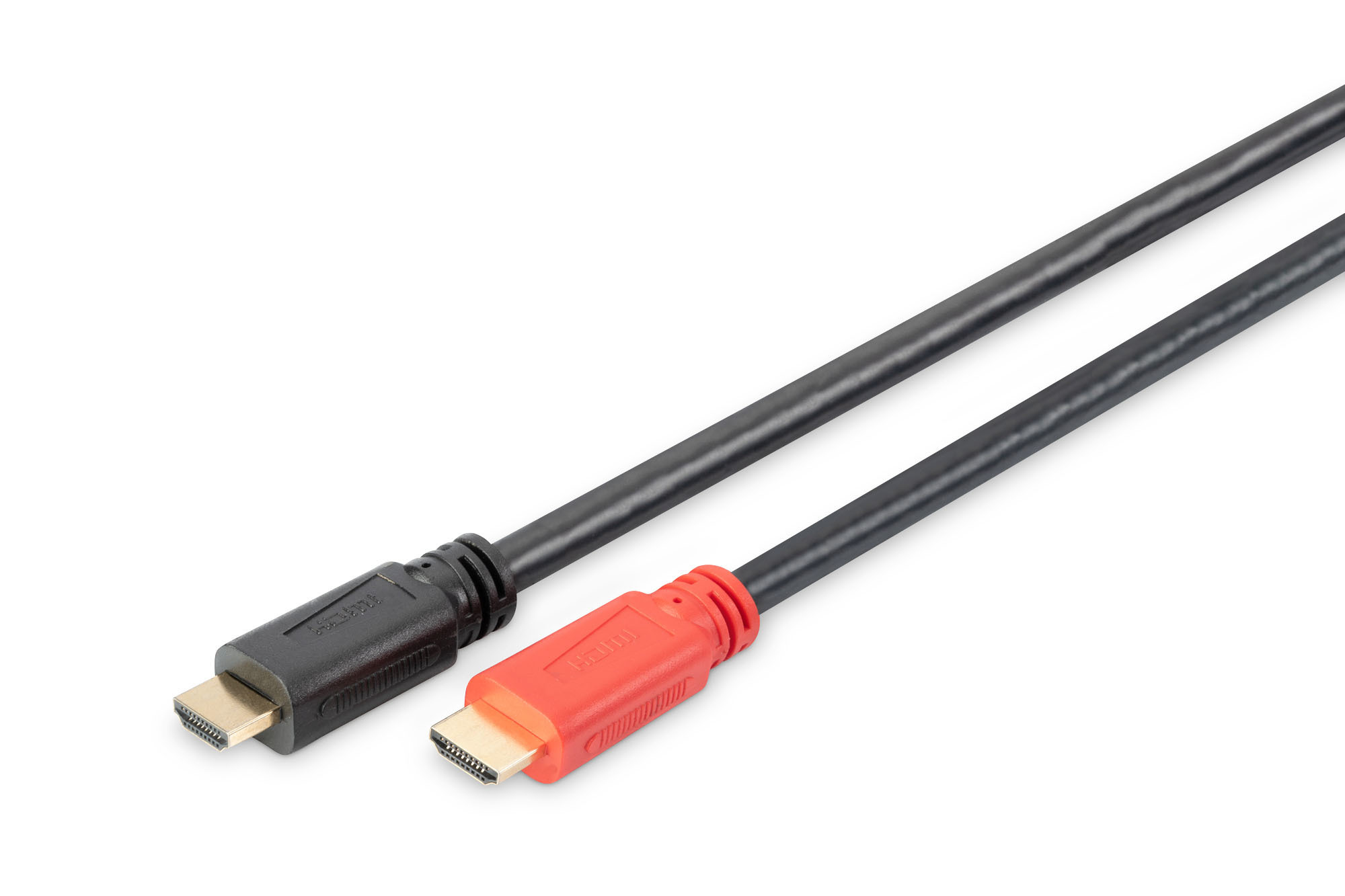 HDMI, Kabel, Schwarz, Roter Stecker, 2er Anschluss
