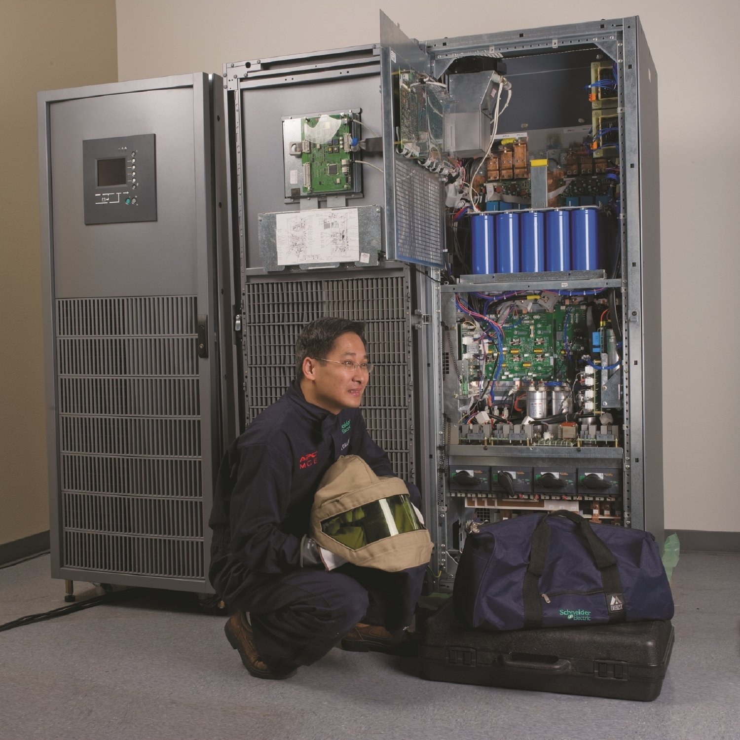Serverrack, Ölgekühlter-Rechner, PCB, Batteriemodule, Elektronik-Innenleben