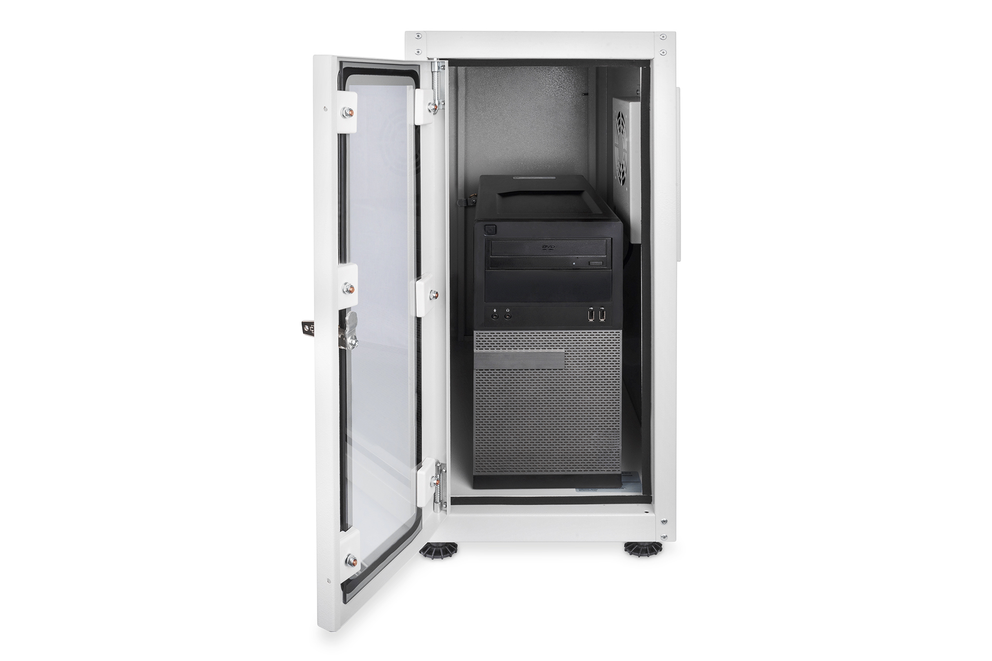 DIGITUS DN-CC 9002 Computergehäuse mit eingebautem Filterlüfter und Nivellierfüßen