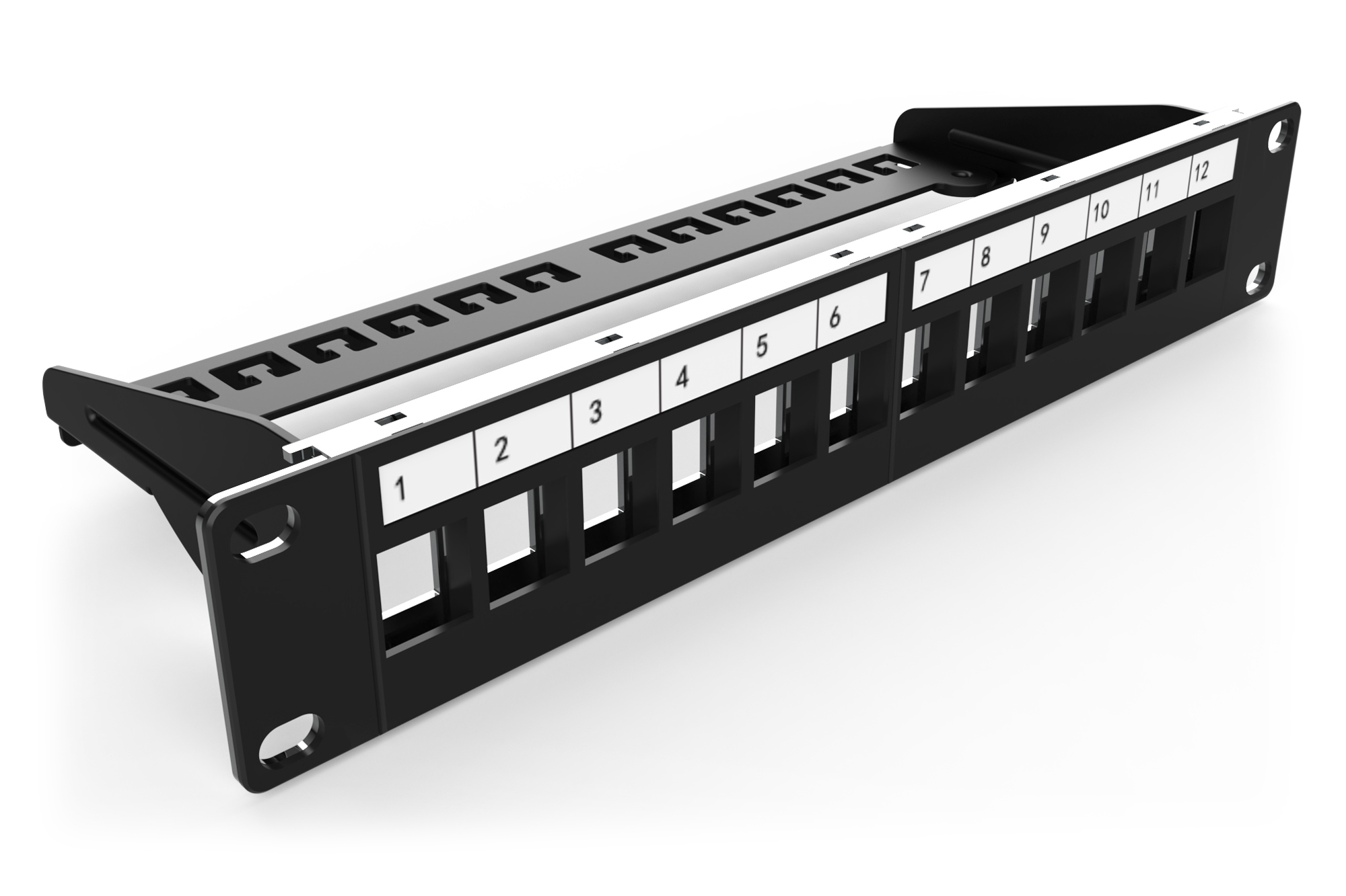 DIGITUS DN-91420 Schrank Zubehör 19" Patch Panel Modular geschirmt 12-Port Blank 1HE 254mm  Schwarz RAL 9005 DN-91420 DIGITUS DN-91420 Schrank Zubehör 19" Patch Panel Modular geschirmt 12-Port Blank 1HE 254mm  Schwarz RAL 9005 DN-91420
