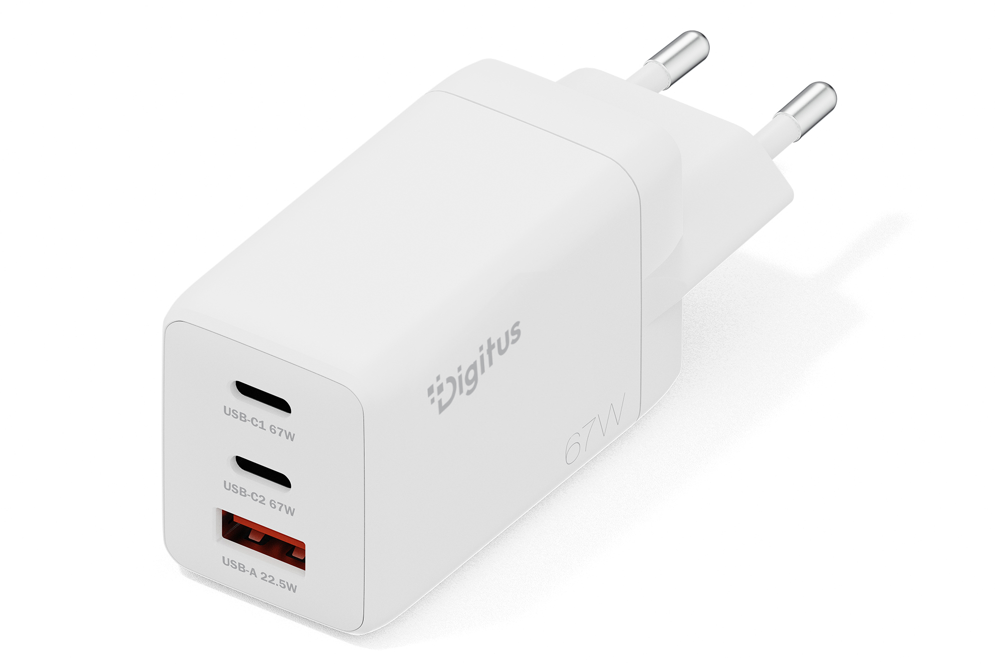 USB-C Ladegerät, Reiseladeadapter, 6W USB-C, USB-A Anschluss, 2x USB-C 67W
