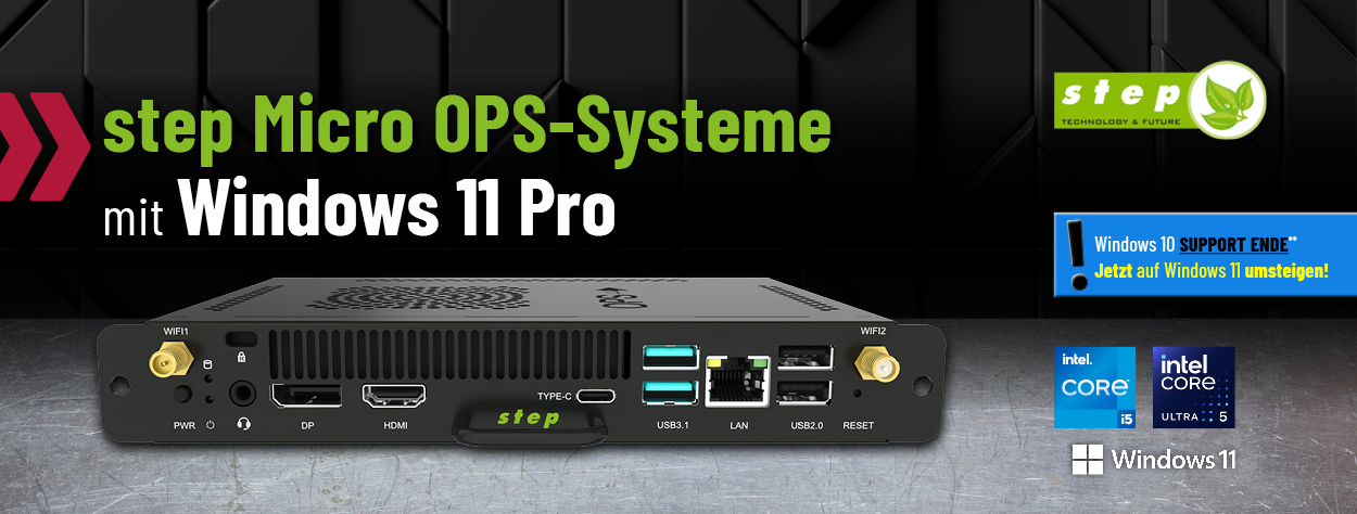 step Micro OPS-Systeme mit Windows 11 Pro