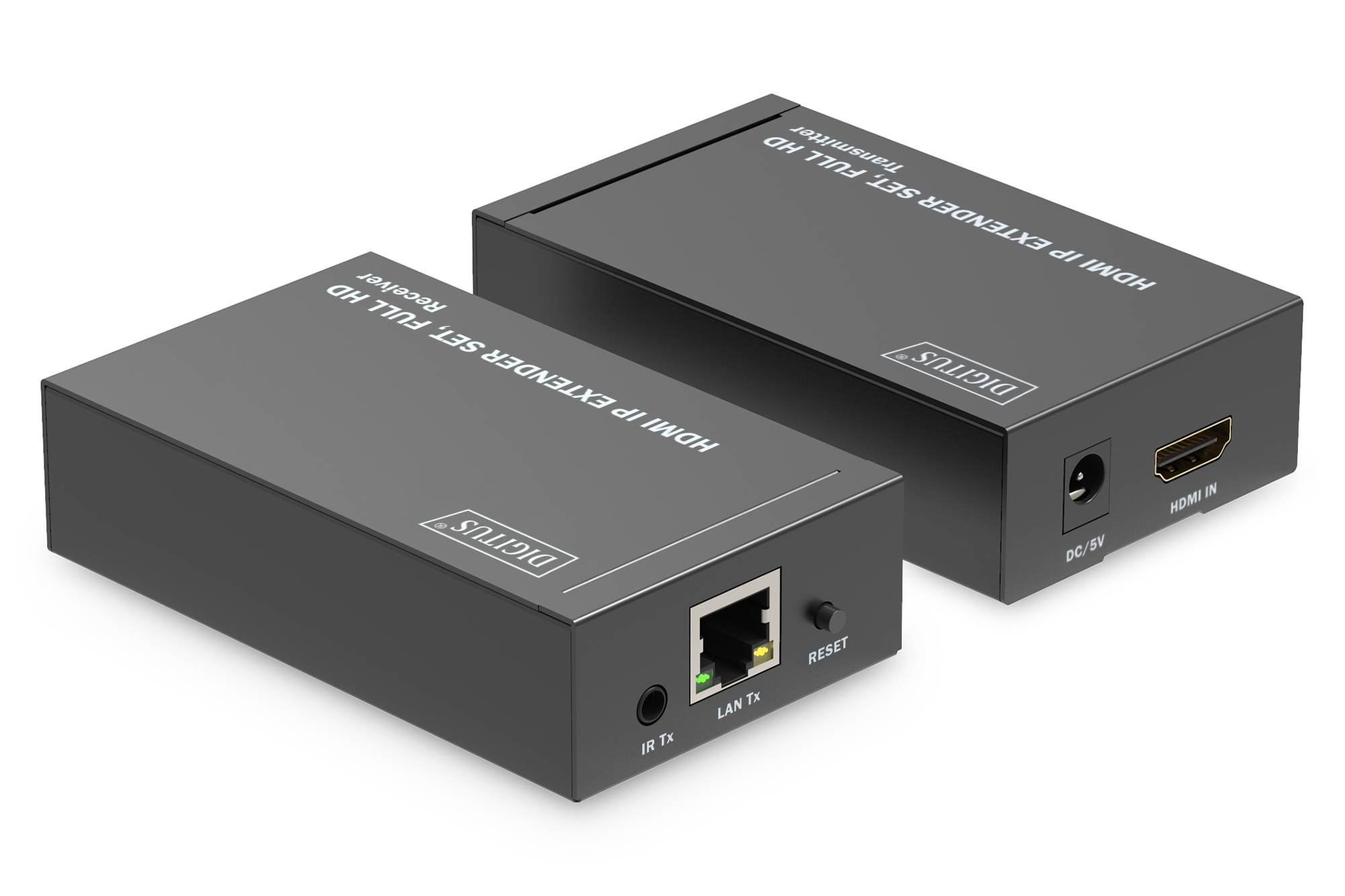 Netzwerkadapter, HDMI-Eingang, LAN-Anschluss, IR-Übertragung, DC/5V