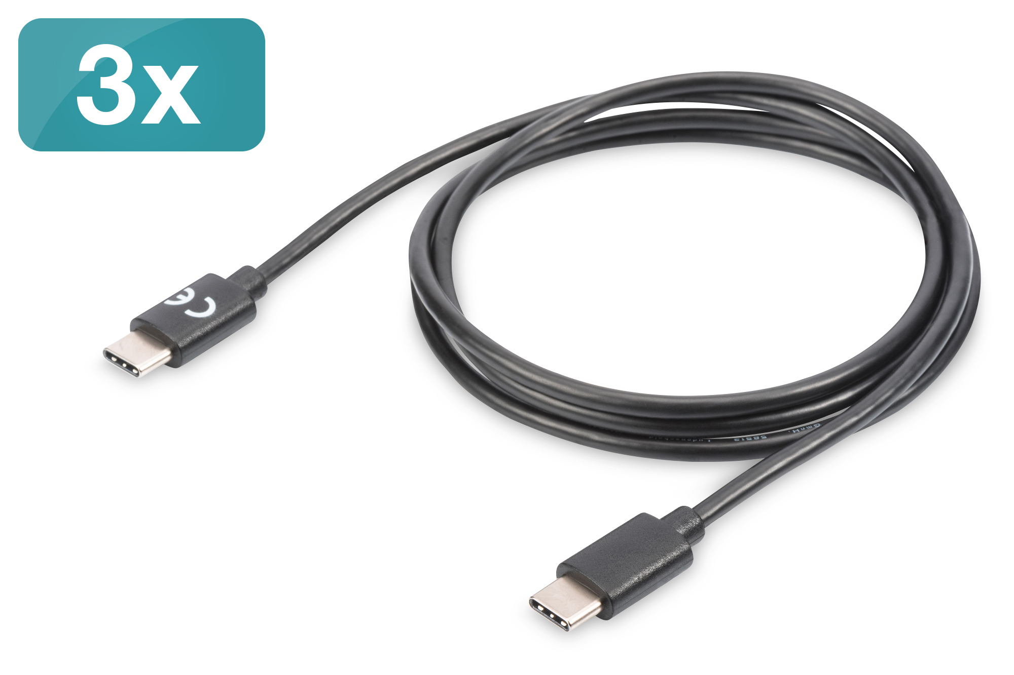 DIGITUS USB Type-C Lade/Datenkabel set, Typ C M/M 1,0m