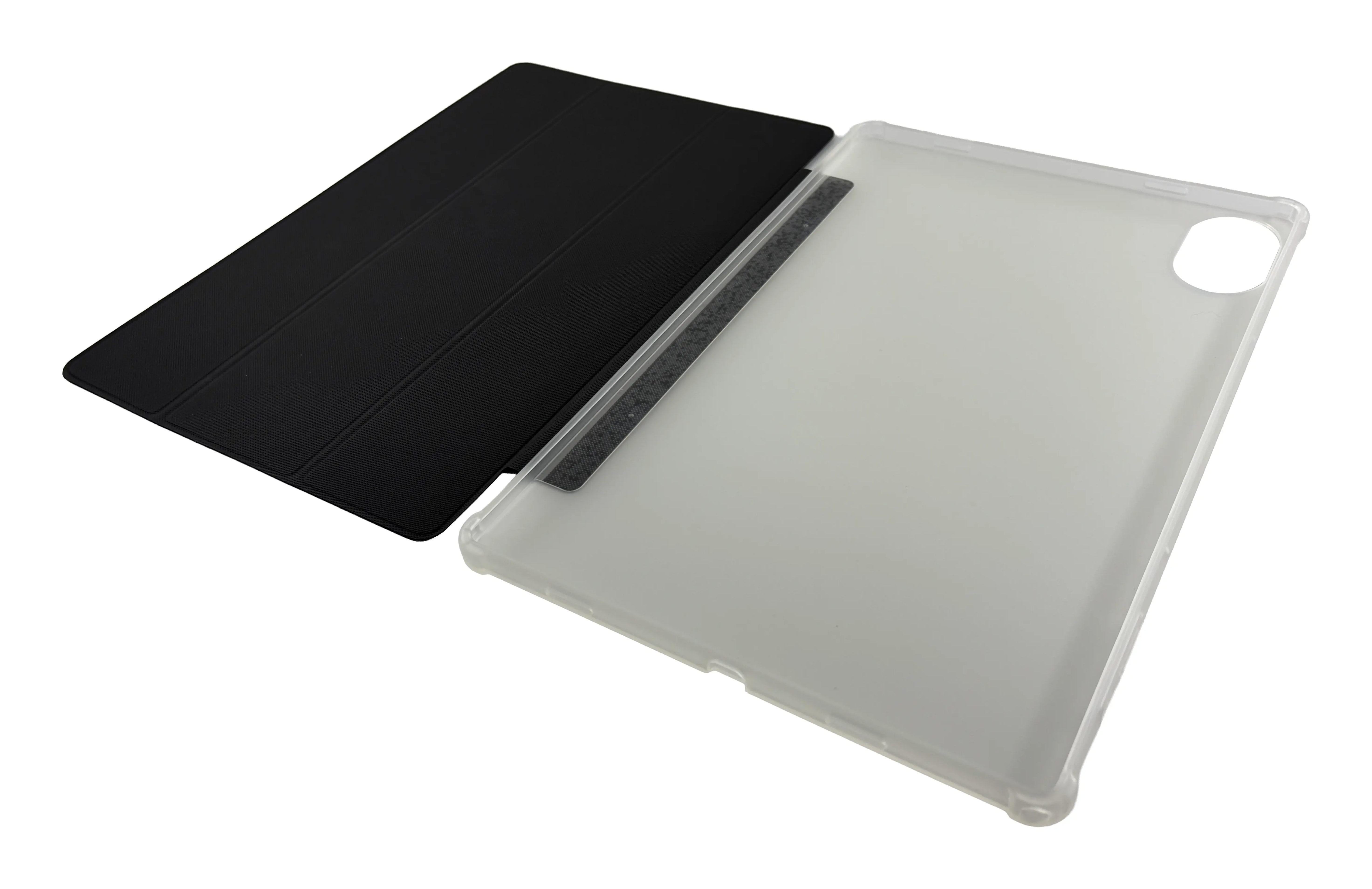 Tablethülle, Kunststoffhülle, Schwarz, Standfunktion, Transparent