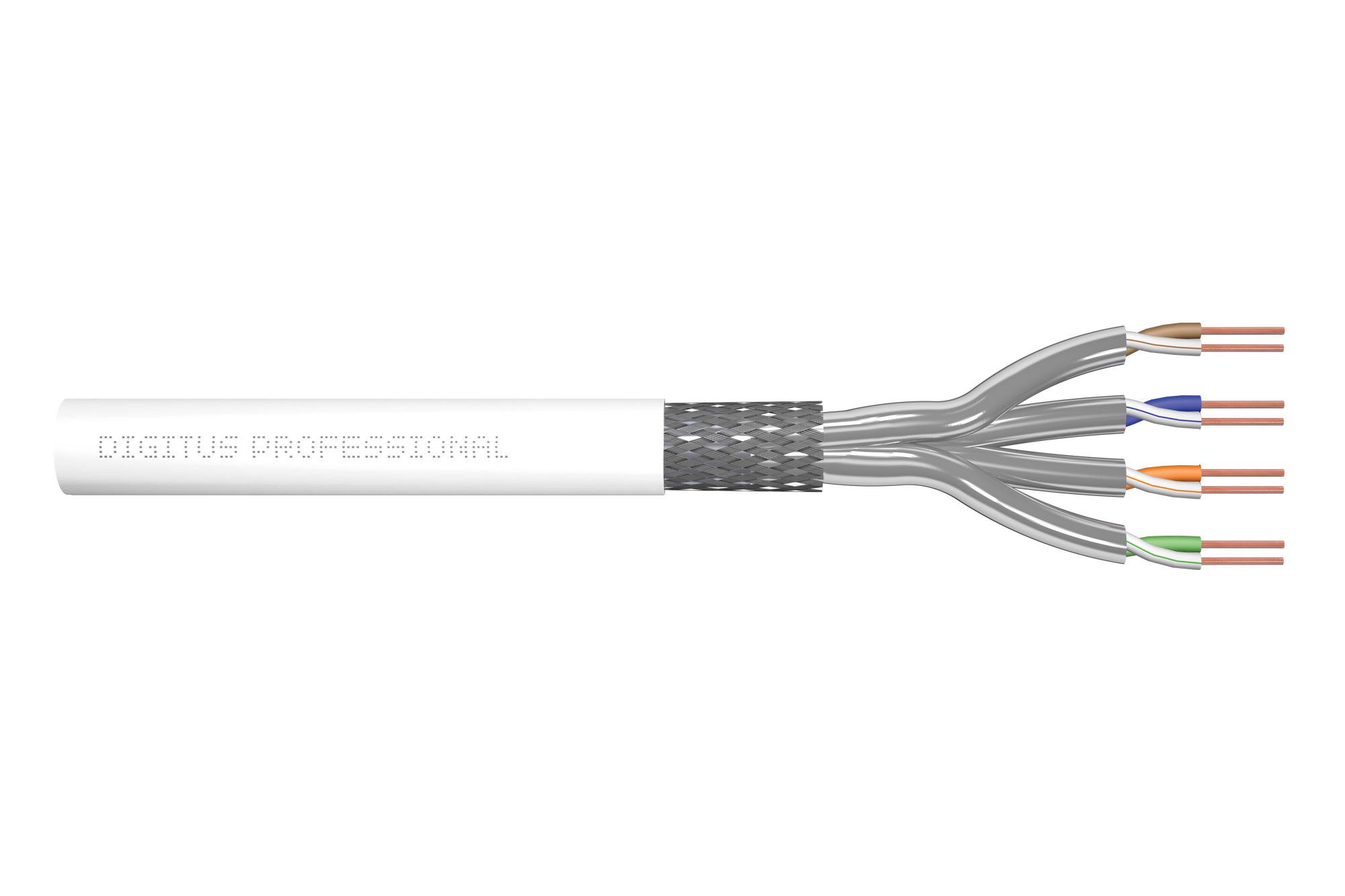 DIGITUS DK-1743-VH-305-MF-W Cat.7 S/FTP Verlegekabel, 305 m, simplex, Dca-s1a, d0, a1 Kabel, Rauchrohr