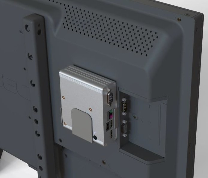 HDMI, USB, VGA, Rückseite, Silberner Kasten