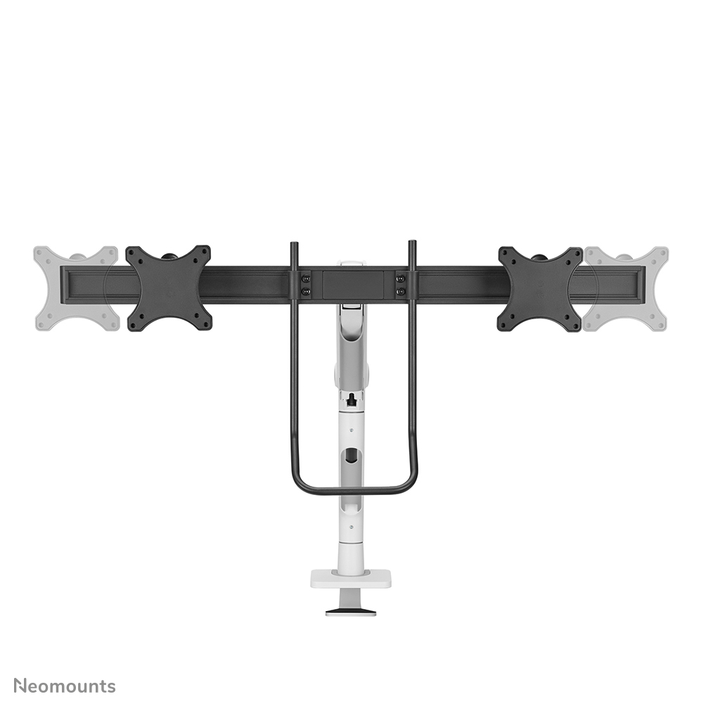 Neomounts Select Desk Mount double display crossbar topfix clamp