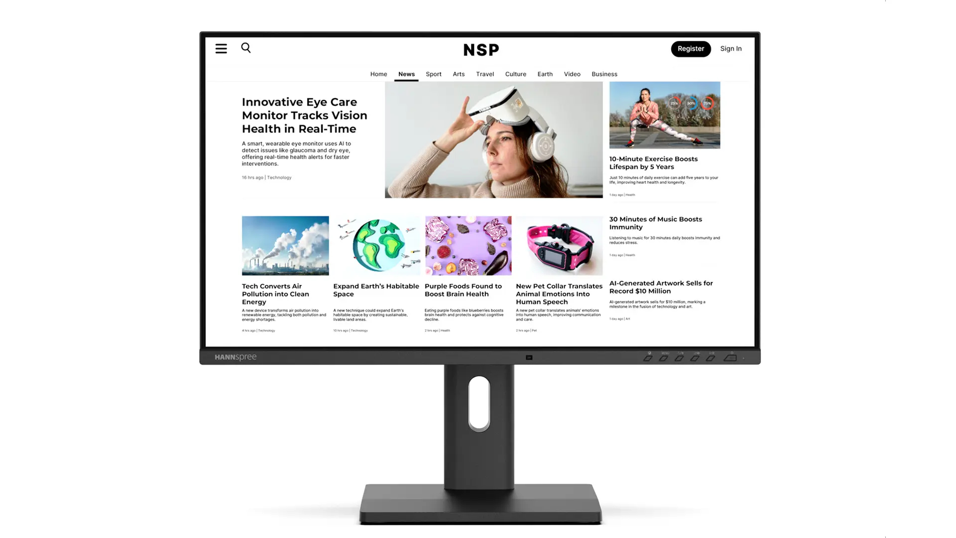 monitor, computer monitor, news website, LED display, stand