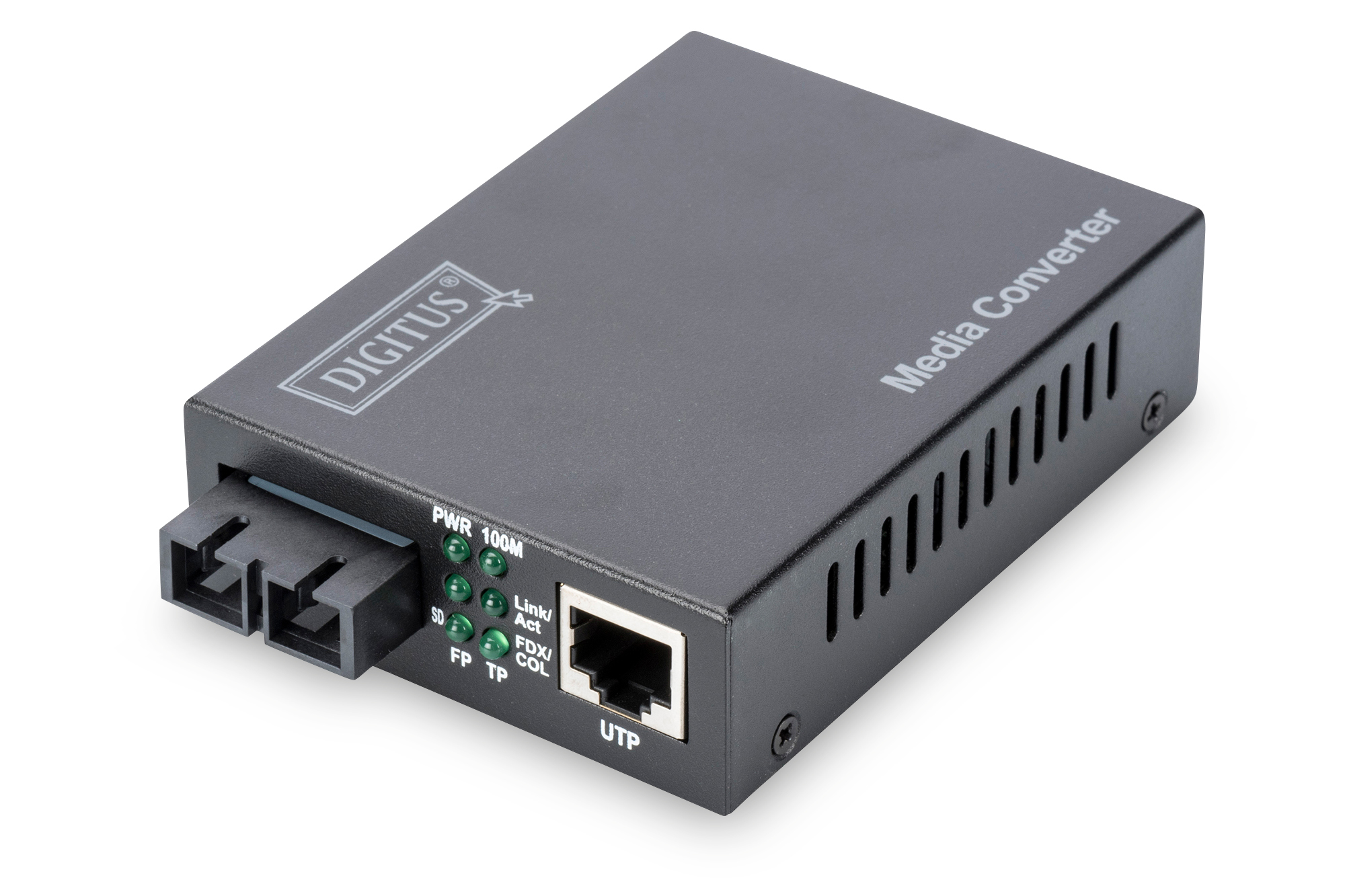 Medienkonverter, UTP, RJ45, LED-Anzeigen, DINITUS