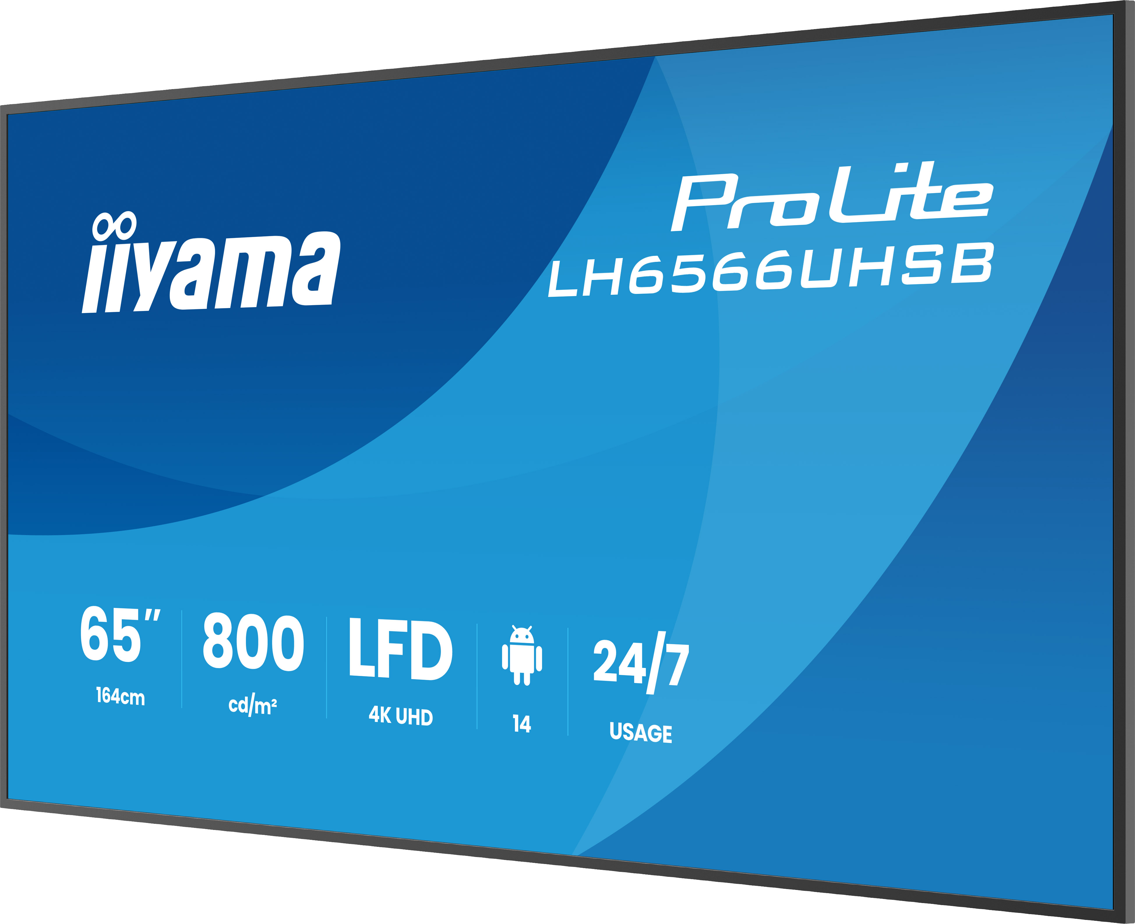 65 Zoll, LED, 4K UHD, Monitor, Fernsehbildschirm