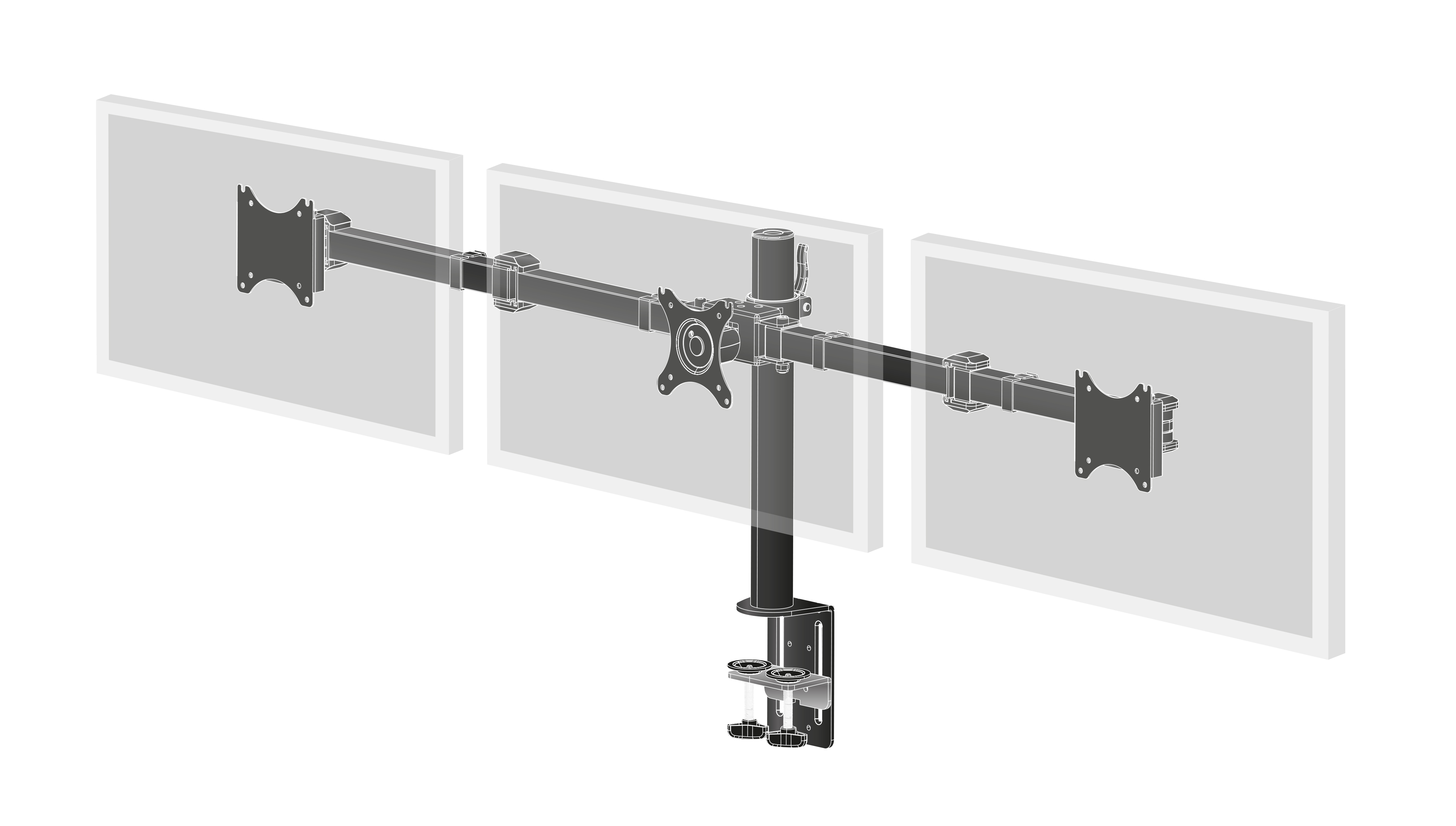 Monitorarm, Duales Monitorhalterung, VESA-Halterung, verstellbarer Arm, Schreibtischhalterung