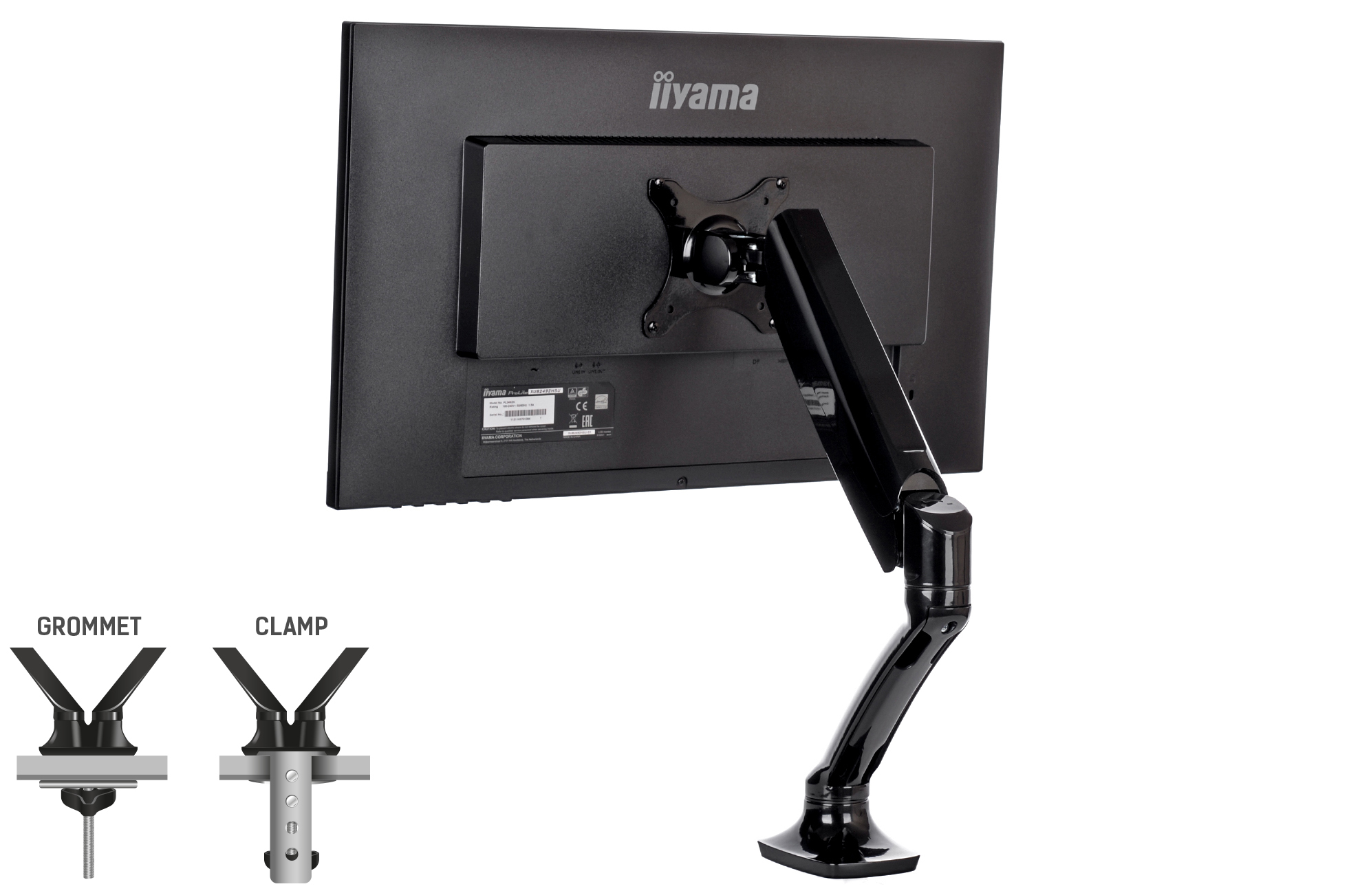 Monitor, Monitorarm, VESA, Schwarz, verstellbar