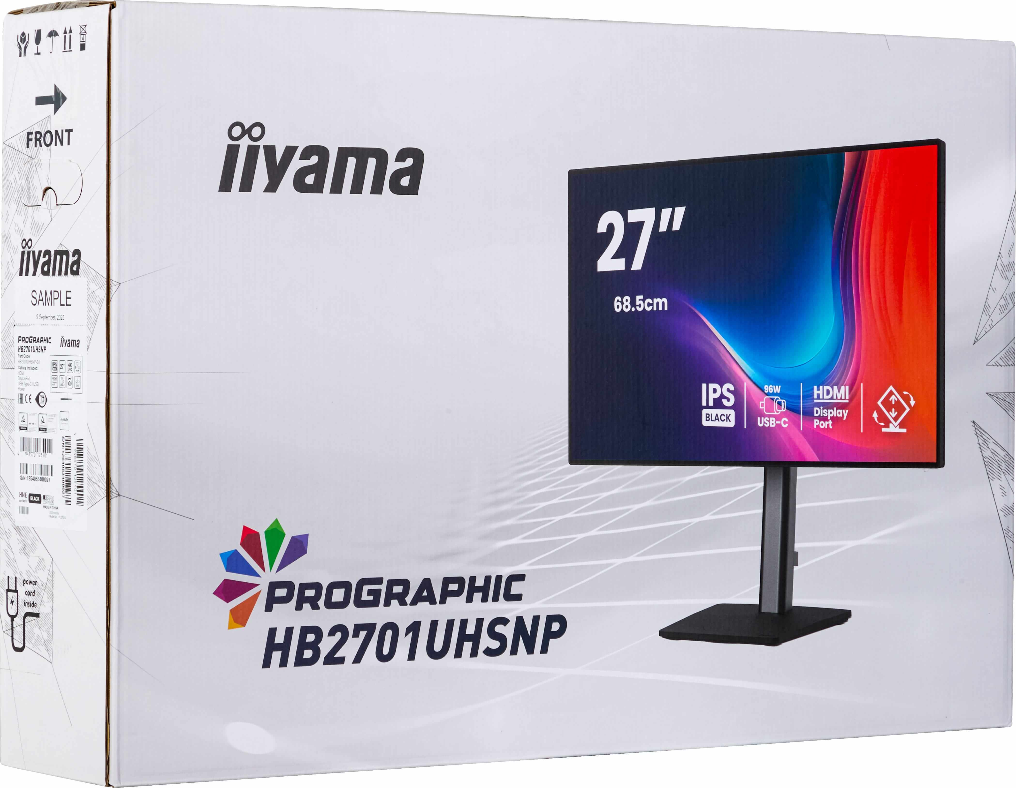 27 Zoll, IPS-Display, HDMI, USB-C, Monitorständer