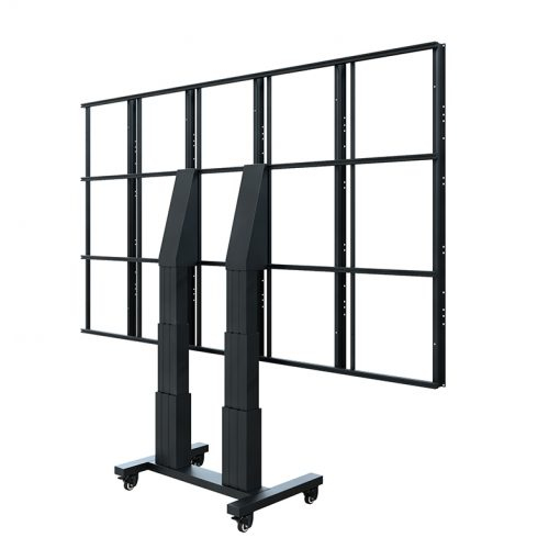 Displayhalterung, TV-Bodenständer, fahrbar, Metallgestell, Doppelstütze