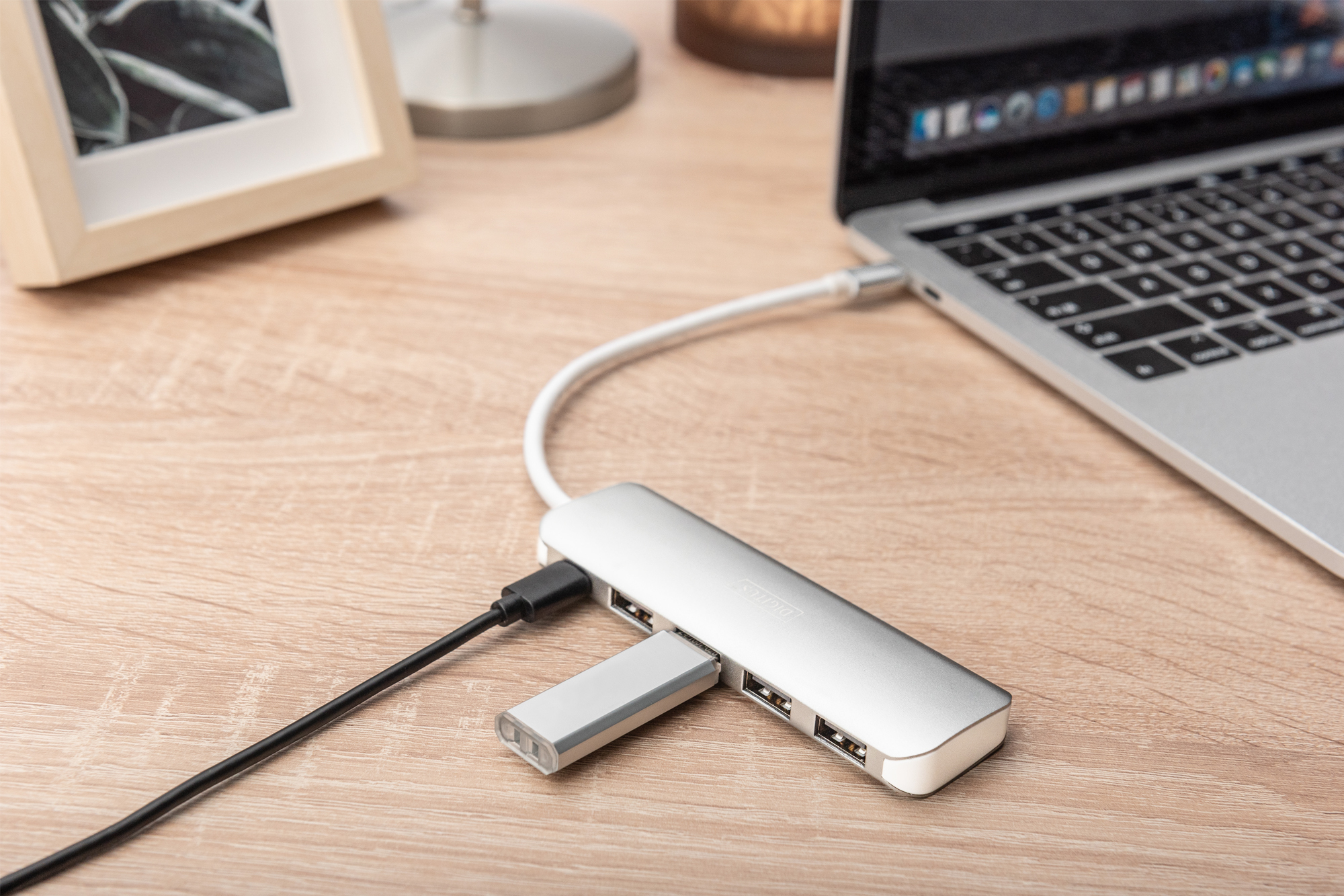 USB-Hub, USB-C-Adapter, Laptopzubehör, Aluminium, Kabel Aluminium-Hub