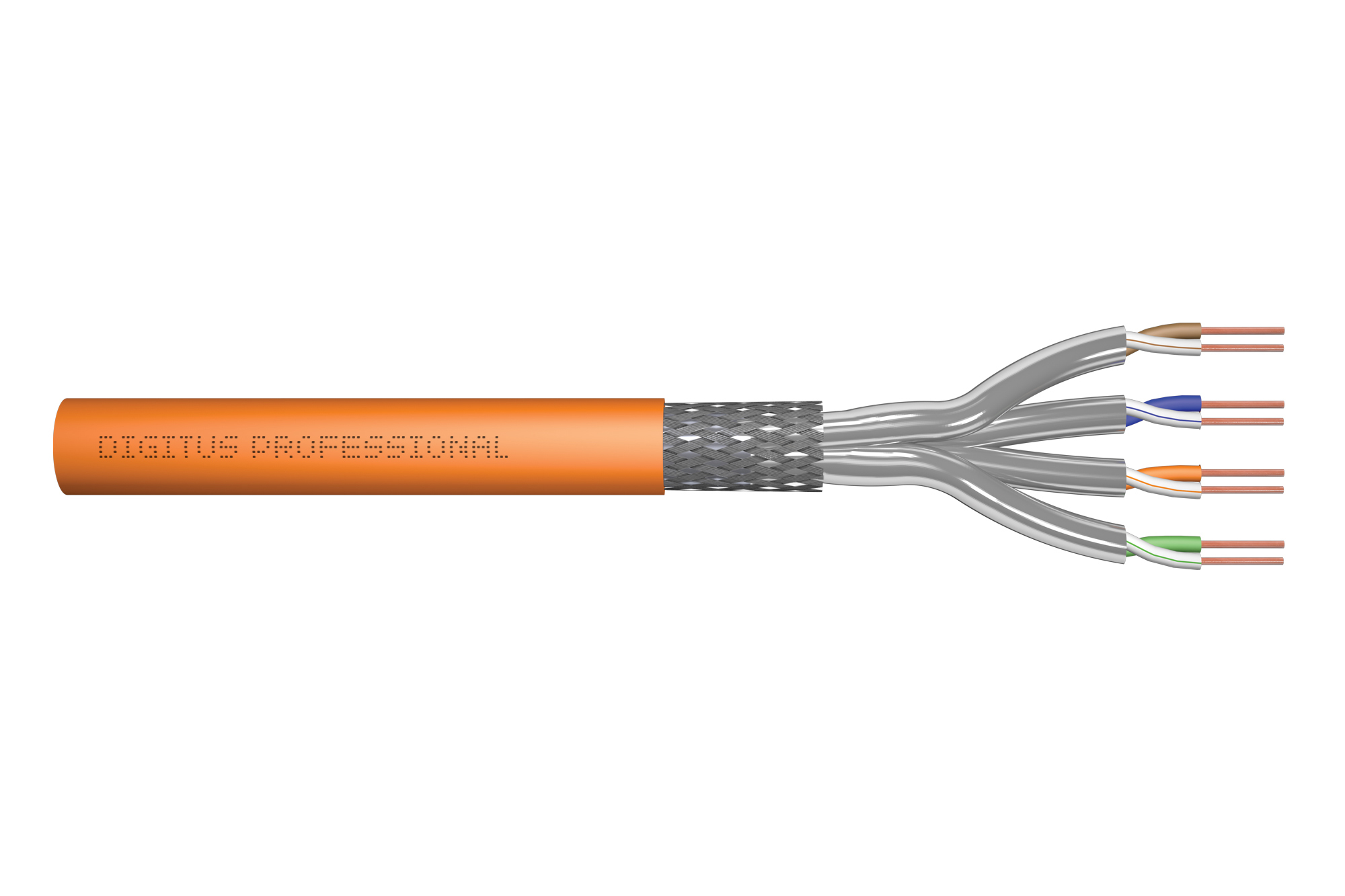 kabel, Kabelabschluss, geflochten, kupferleiter, schwarz-orange