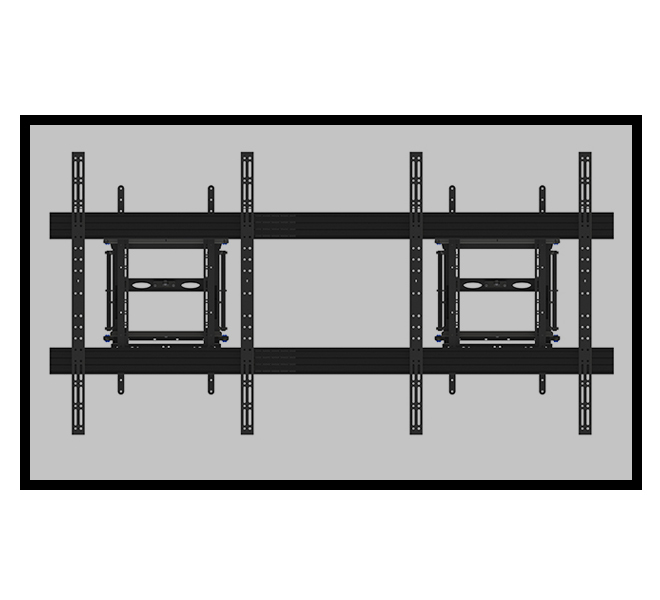 B-TECH SYSTEM X - Full Service Heavy Duty Wall Mount For XXL Displays (VESA 2400 x 1200) BT9922/B