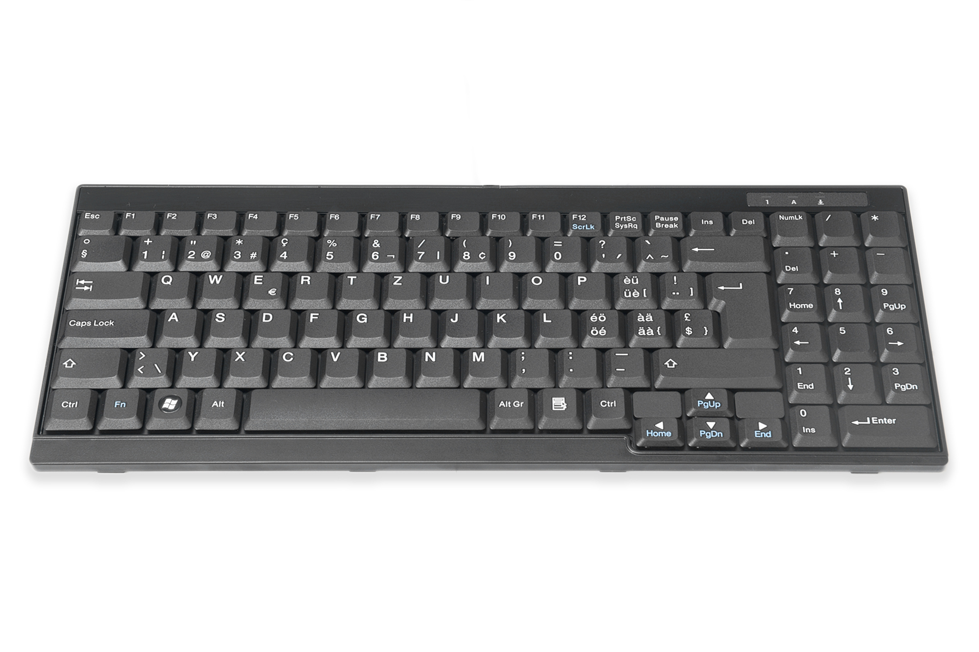 Tastatur, Computer-Tastatur, QWERTY, Vollgröße, Schwarz