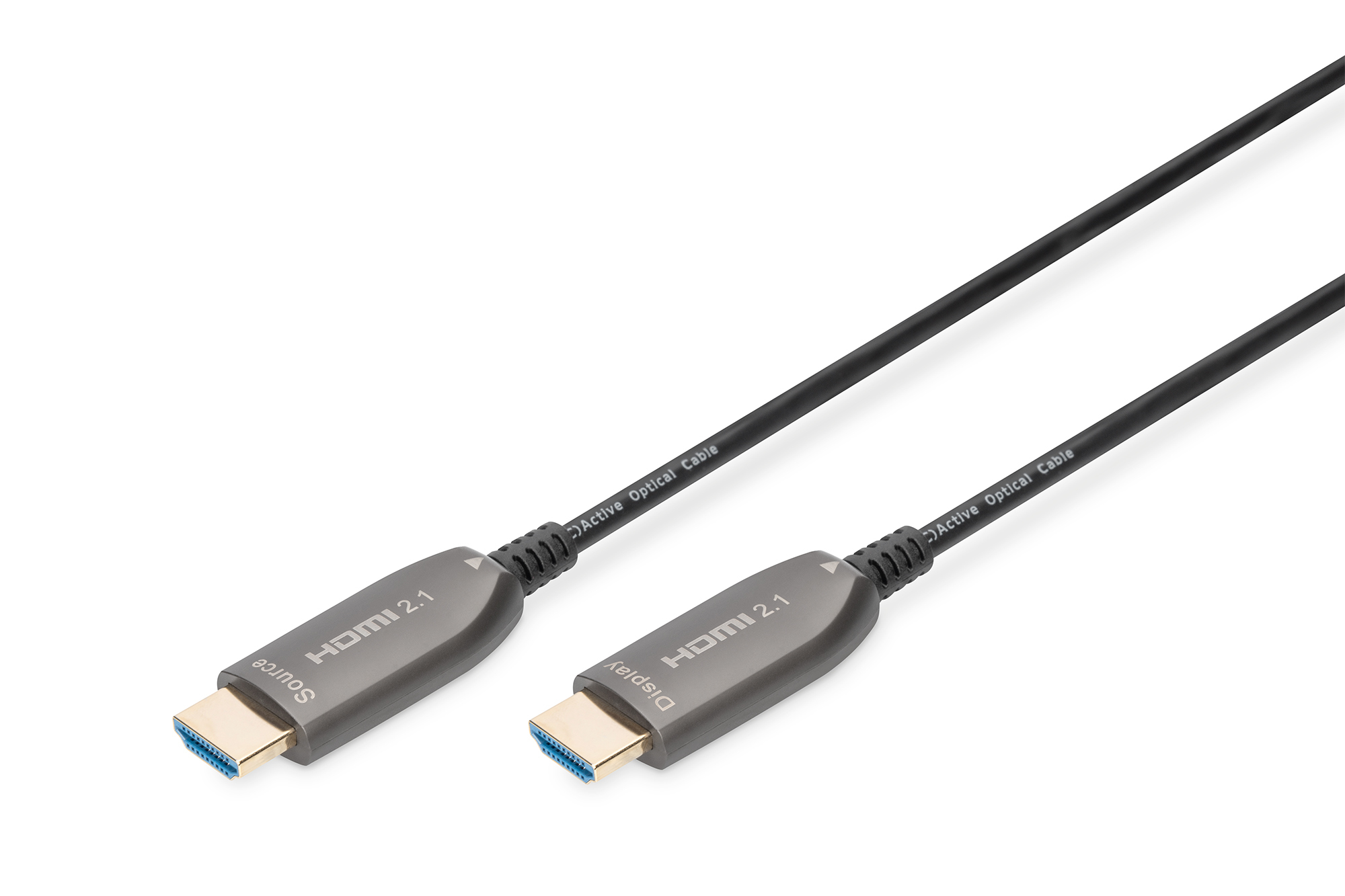 DIGITUS HDMI-Kabel - HDMI Stecker bis HDMI Stecker - 10 m - Geschützter Hybridkupfer/Faseroptik - Schwarz - Active Optical Cable (AOC)