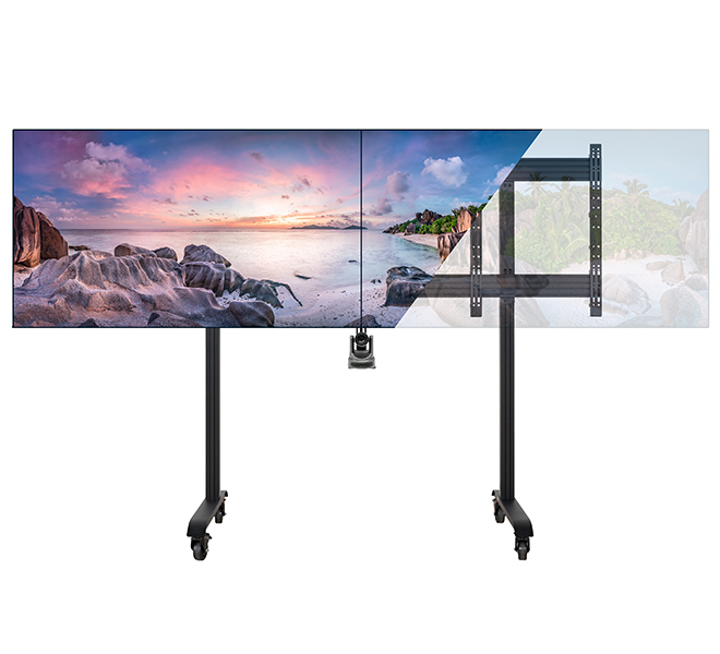 B-TECH SYSTEM X - XL Twin Screen VC Trolley with Webcam Shelf for 75" Displays BT8517/BS B-TECH SYSTEM X - XL Twin Screen VC Trolley with Webcam Shelf for 75" Displays BT8517/BS