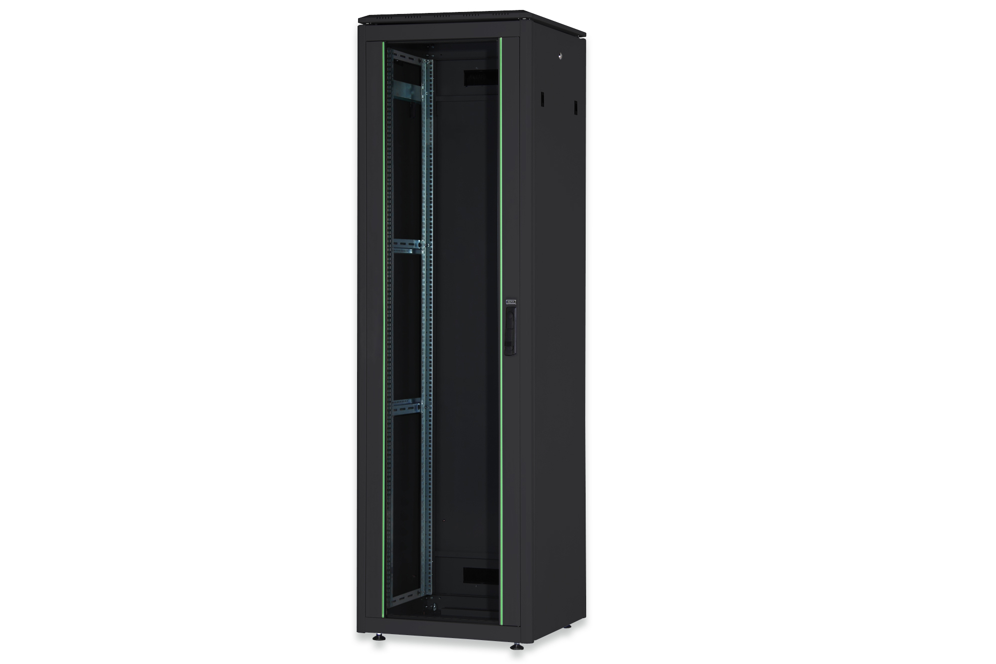 servergehäuse, netzwerk racks, racken-schrank, schwarzer schrank, glas-tür rack