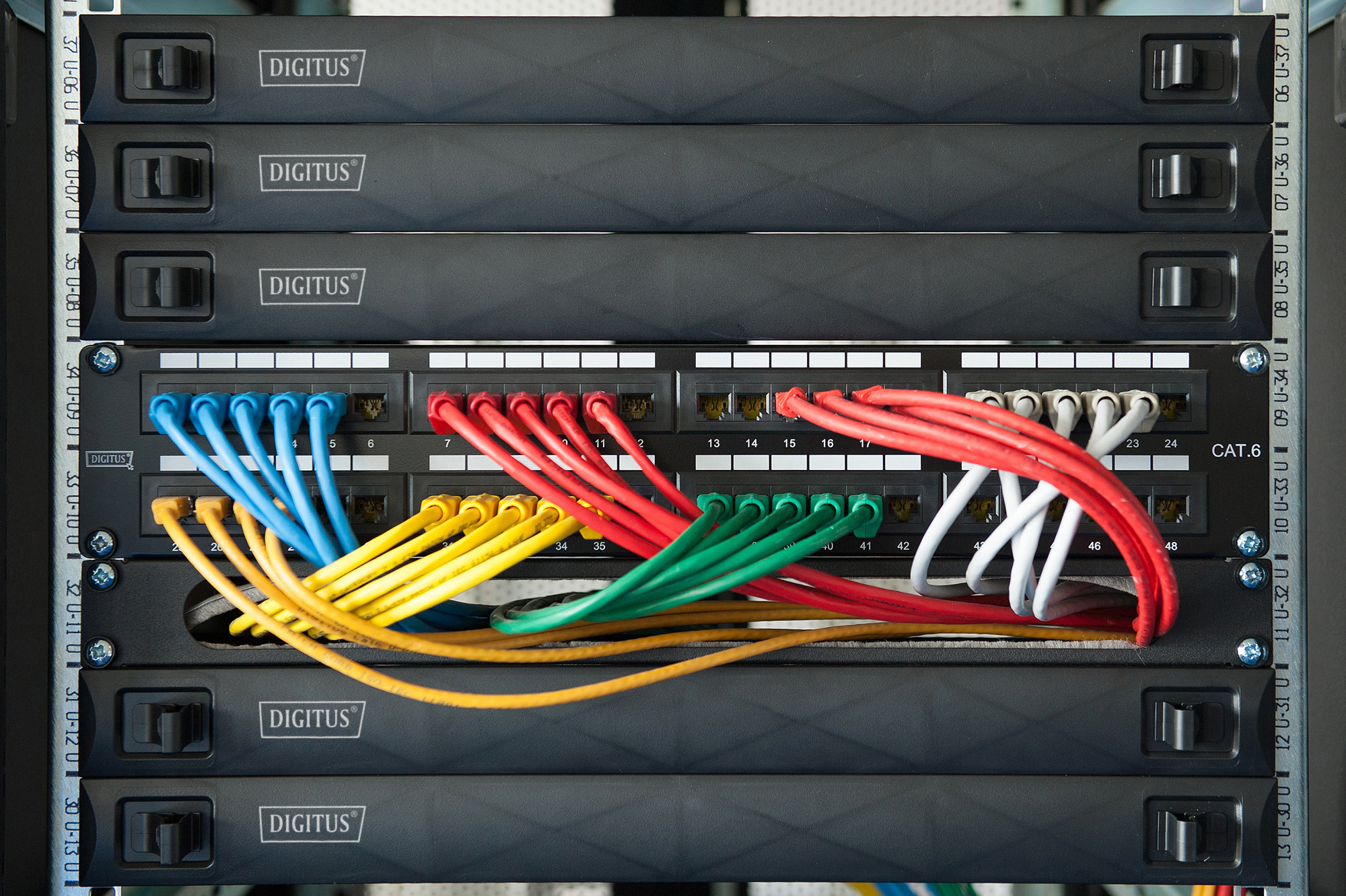 Serverrack, Netzwerk, Kabelbündel, Datacenter, Rackmount