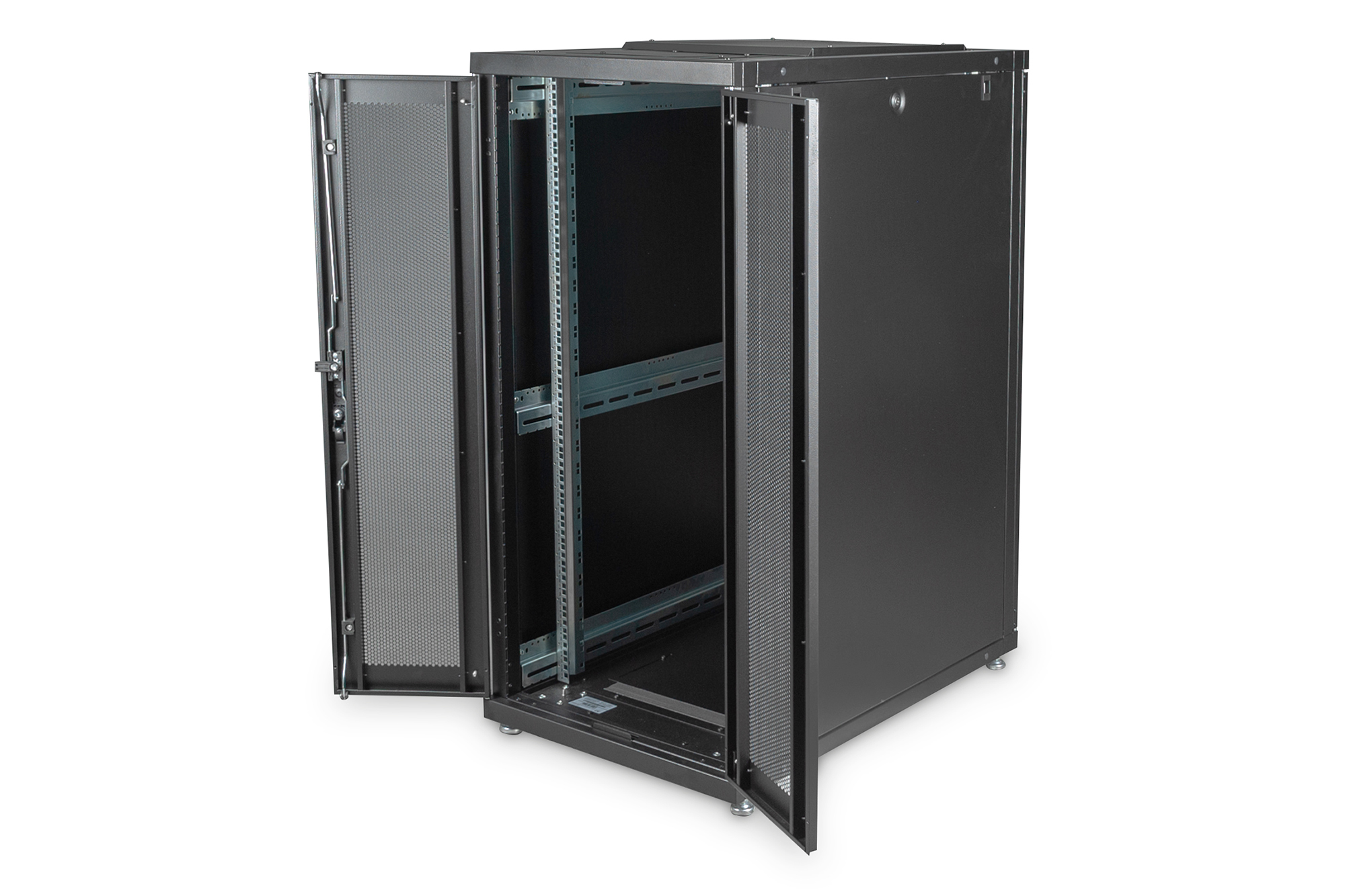 DIGITUS DN-19 SRV-26U-B-1 Serverschrank 26HE Serverschrank Unique 1340x600x1000 mm perforierte Stahltüren schwarz RAL 9005 DN-19 SRV-26U-B-1