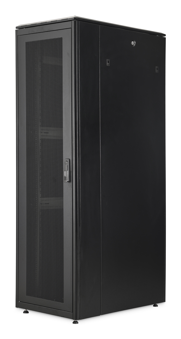 Server-Schrank, Netzwerk-Rack, Hoher Schrank, Belüftete Tür, Schwarz