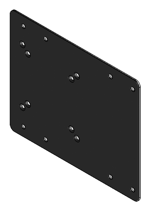 Wandplatte, Montageplatte, Metallplatte, Schwarz, Verschraubungslöcher