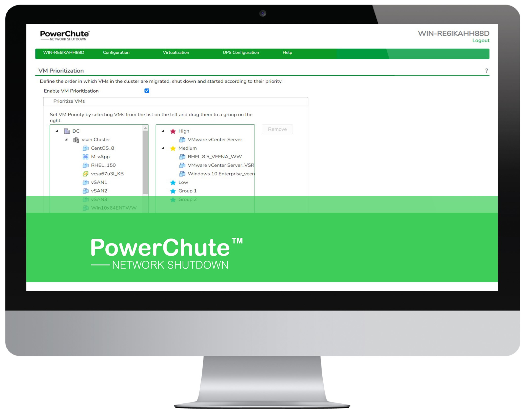 netzwerk, server, dashboard,  virtualization, PowerChute