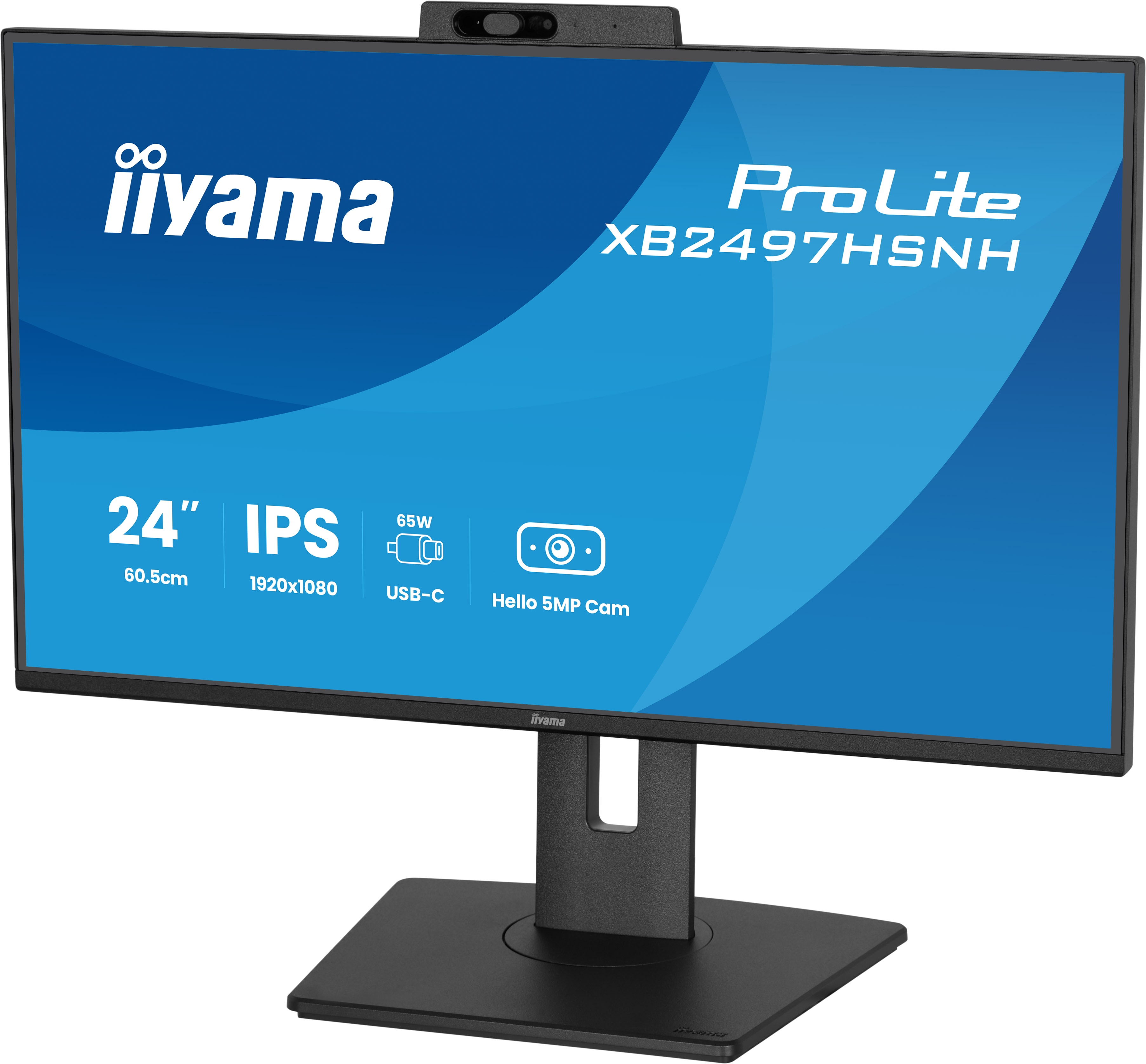 monitor, 24-Zoll, IPS, USB-C, Webcam