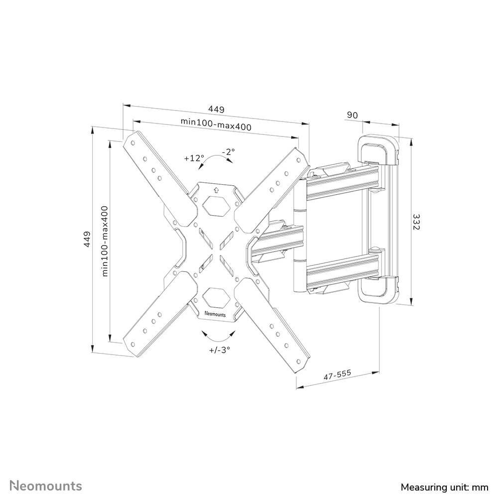 monitor arm, wandhalterung, VESA kompatibel, Neigung Schwenkung, ausziehbarer Bereich