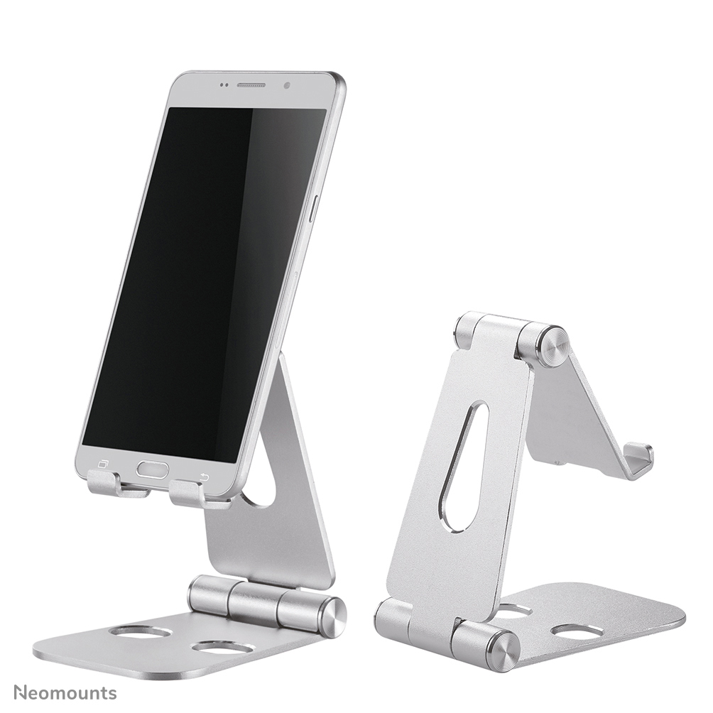 Neomounts Faltbarer Telefon-Ständer - Handy/Smartphone - Passive Halterung - Tisch/Bank - Indoor - Silber