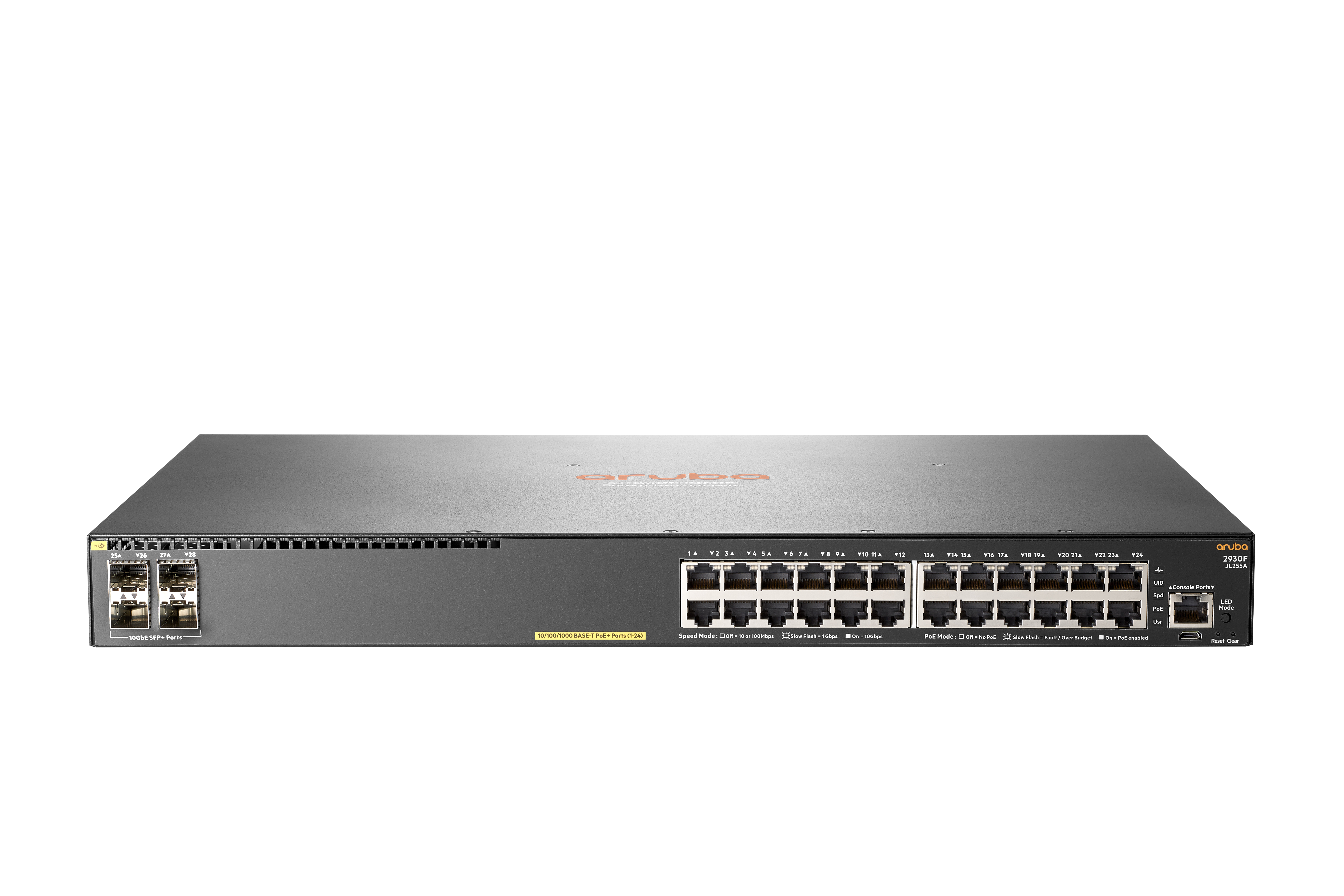 HPE JL255A#ABB Switch 24Port Gigabit PoE+ + 4x 10Gigabit SFP L3 Managed Aruba 2930F-24G PoE SFP+ JL255A Deutsche Version Elektronik, Hardware, Computerausrüstung