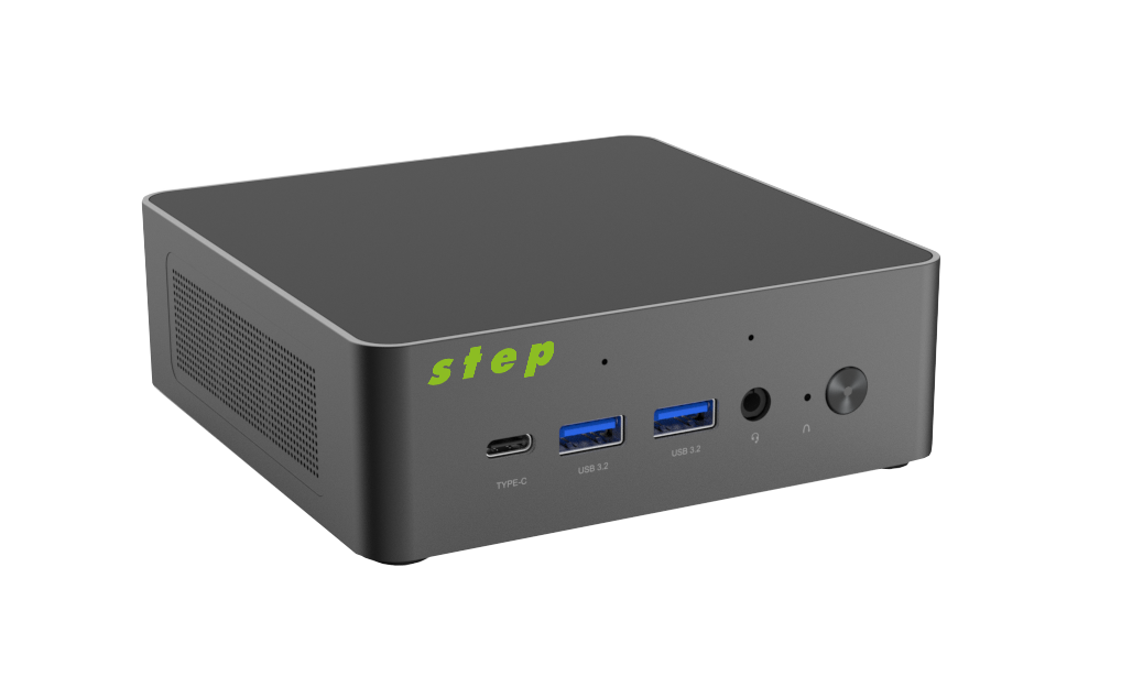 Mini-PC, Desktop, Grau, Anschlüsse, USB-C
