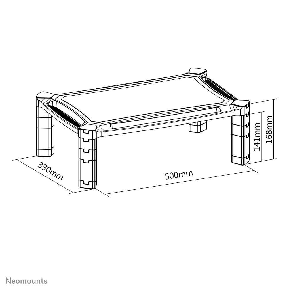 Neomounts Monitor-/Laptop-Erhöhung - Freistehend - 10 kg - 25,4 cm (10 Zoll) - 81,3 cm (32 Zoll) - Höhenverstellung - Schwarz