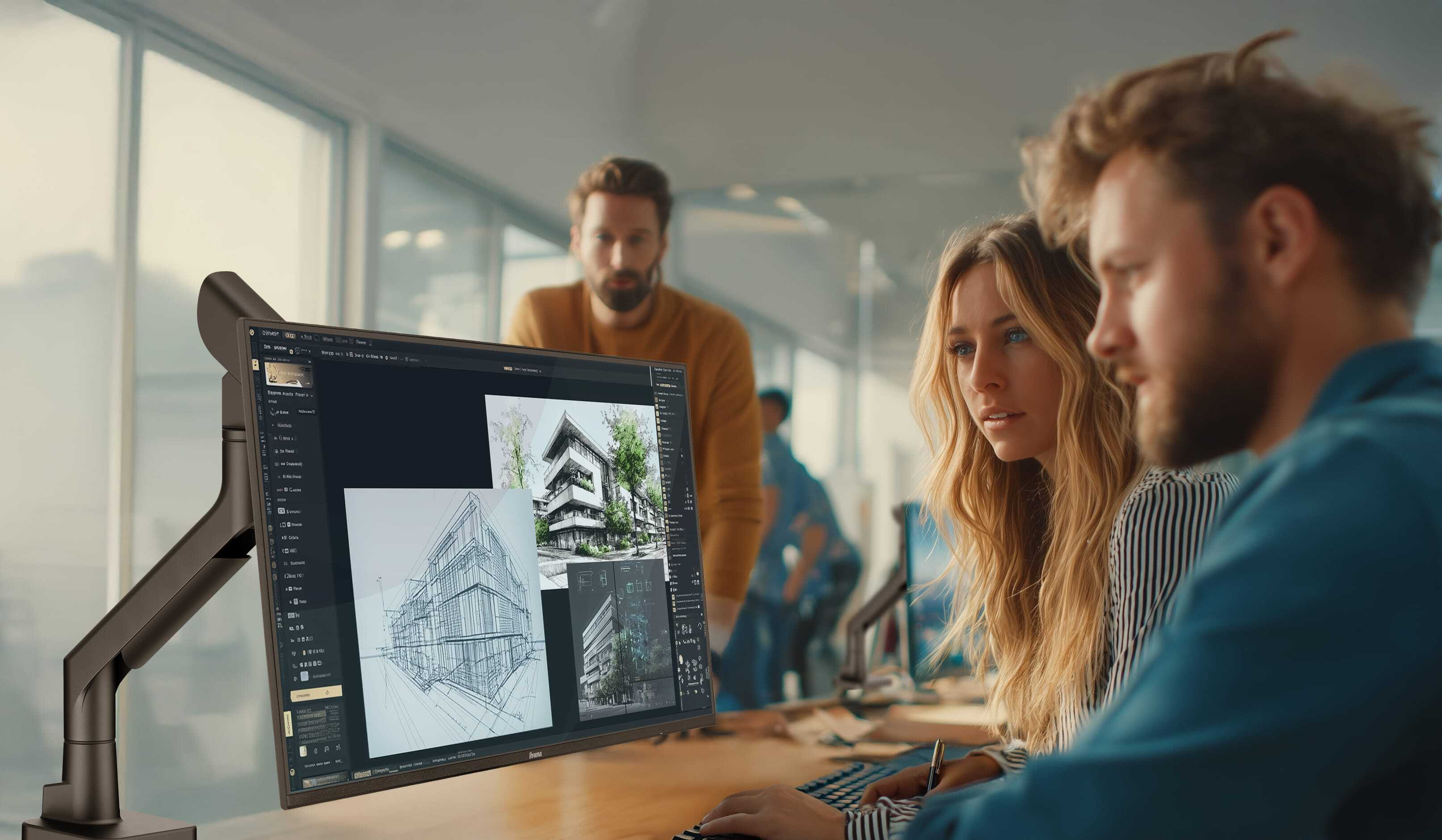 office, teamarbeit, computerbildschirm, 3D-Design, Architektur