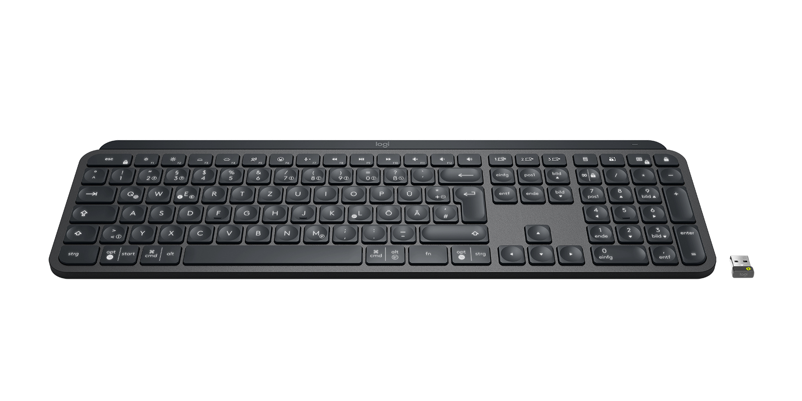 Logitech Tastatur MX Keys - hinterleuchtet - Bluetooth - Graphite