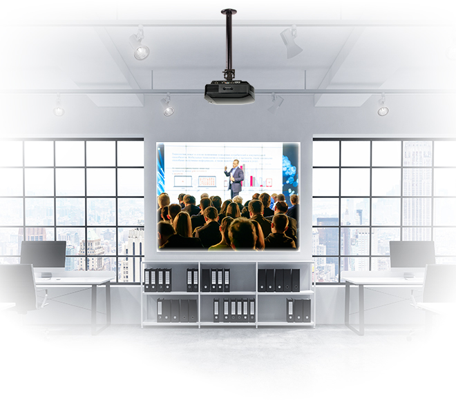 B-TECH SYSTEM 2 - Extra-Large Projector Ceiling Mount with Micro-adjustment - 0.6m to 1m Ø50mm Pole BT899XL-AD/B